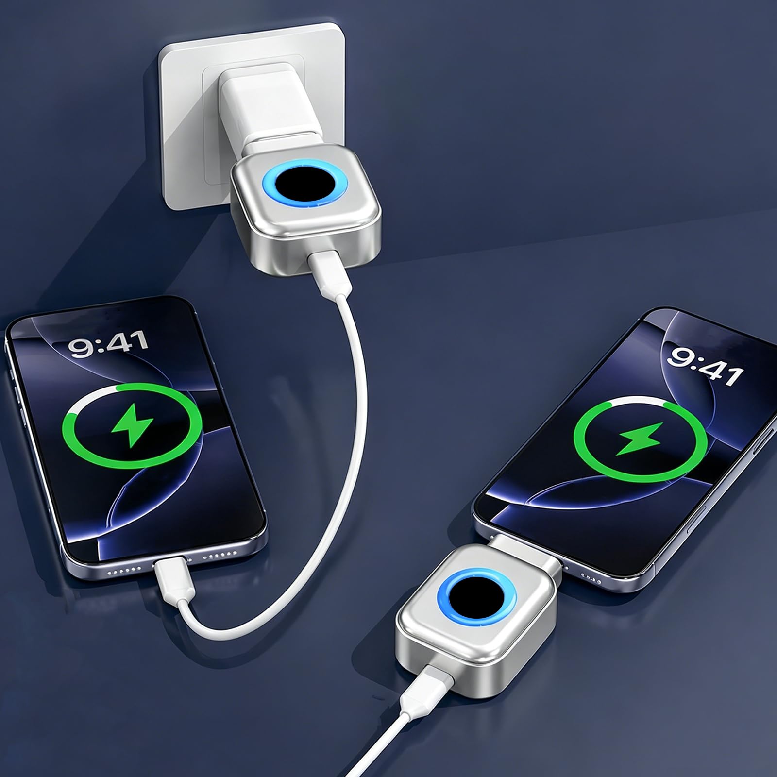 Stop Charge Caricatore Intelligente con Dispositivo di Protezione Anti-Sovraccarico, Pack da 5 Pezzi, 140W Tipo-C con Spegnimento Automatico, Protezione di Sicurezza per Casa, Ufficio Viaggi