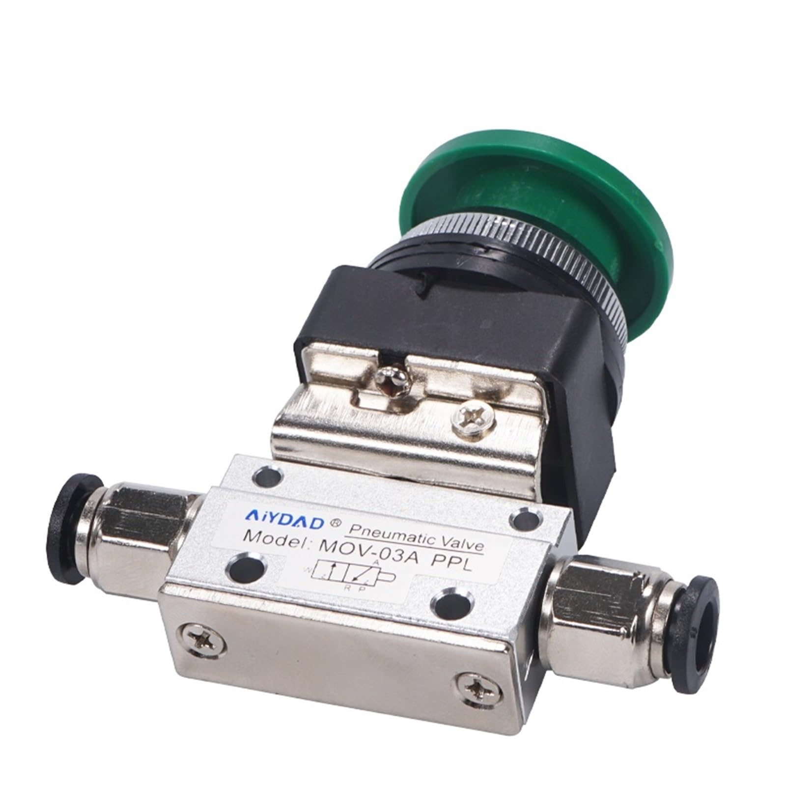 MOV-03 1/20.3 cm PT gwint grzybkowy przycisk zatrzymania awaryjnego samoblokujący 2-pozycyjny 3-drożny pneumatyczny zawór mechaniczny w złączce (12 mm)