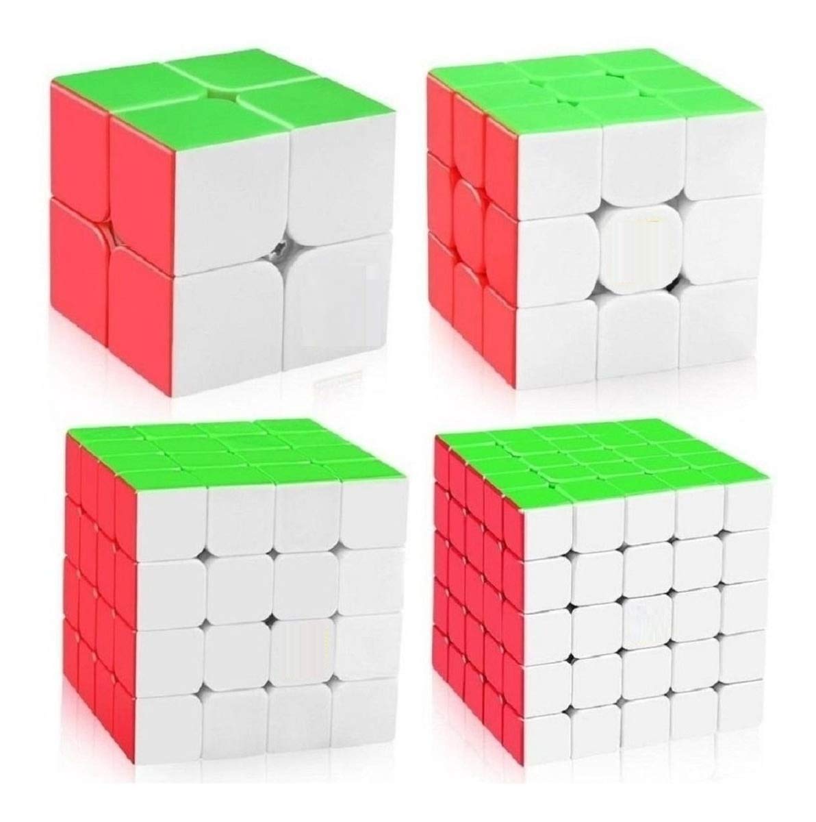 Authfort Speed Cube Set, Aitey Moyu Cube Bundle MF2S 2x2 3x3 4x4 5x5 Stickerless Magic Cube Puzzle Toys for Kids Gift Box (4 Pack) (4 Pieces)
