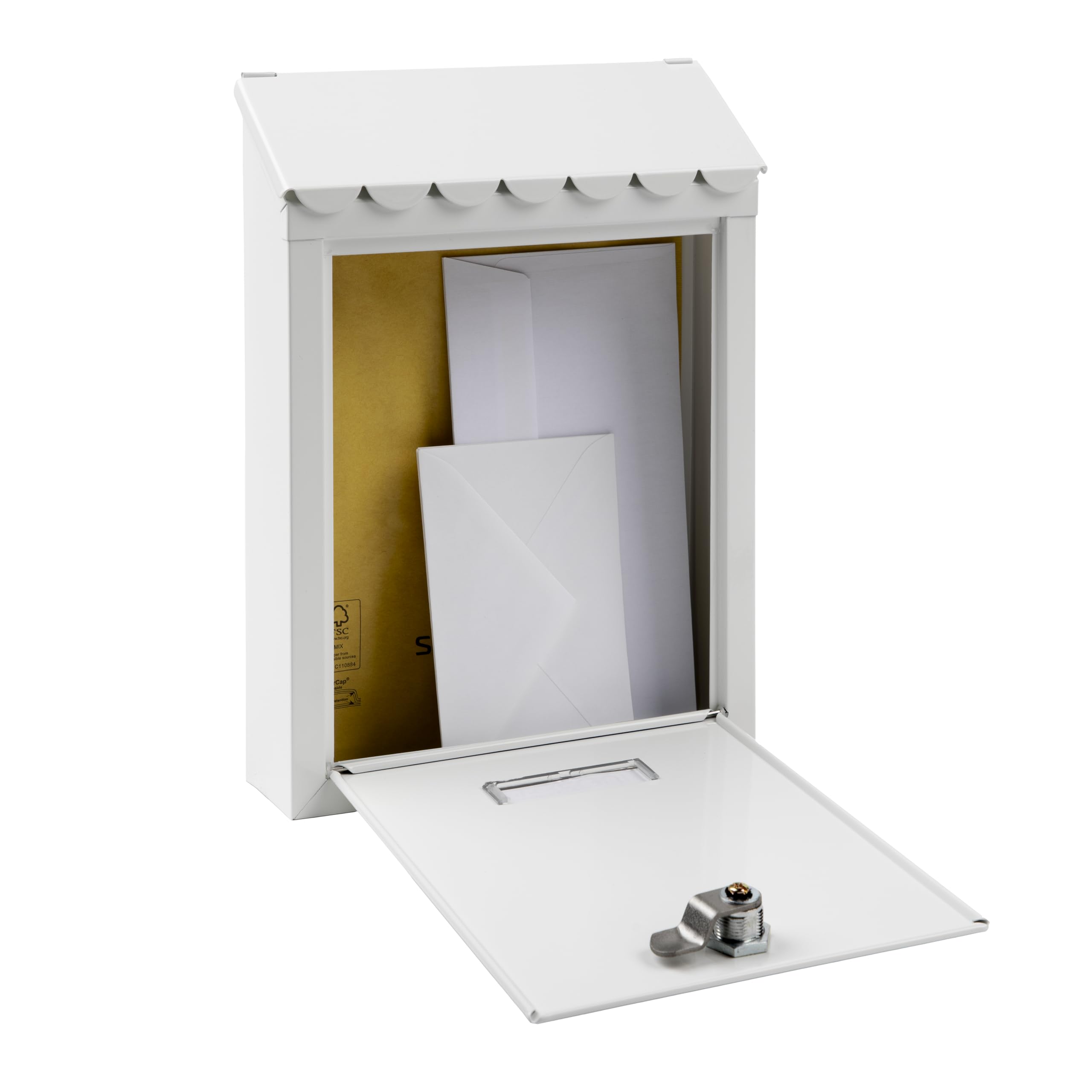 ARREGUI Civic E5721-C Boîte aux lettres extérieure en acier Taille S (courrier DIN A5) Petite boîte aux lettres murale individuelle Facile à installer Blanc