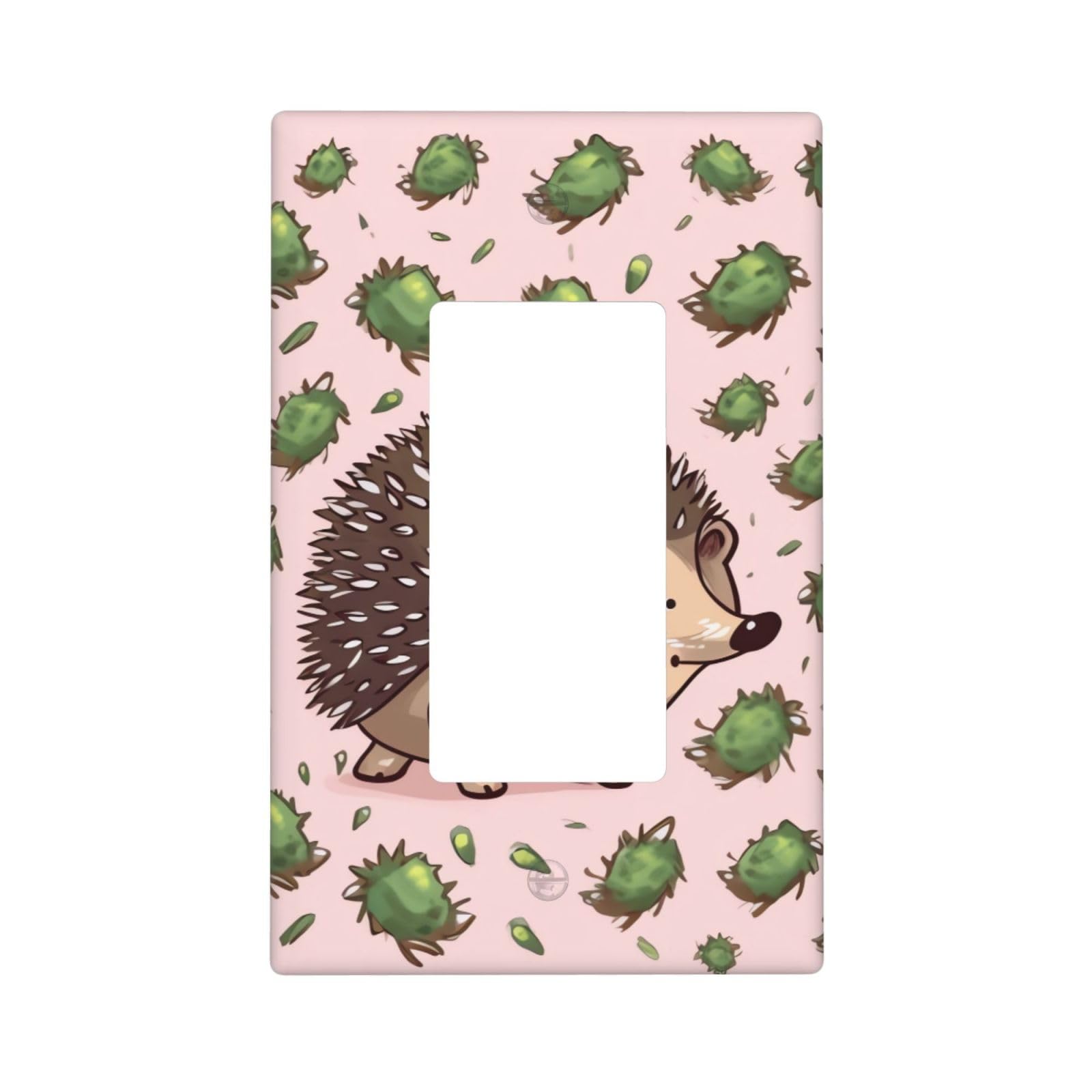 Nonhai Style M Cartoon Hedgehog Wall Plate Cover 1 Gang Light Switch Cover Decorative Single Duplex Wall Plates Standard Size Decorator Blank Electrical Switch Plate Cover For Electrical Outlets