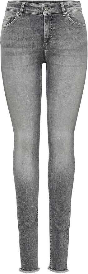 ONLY Skinny Fit Jeans Mid Waist Grey Denim Talla XS 32