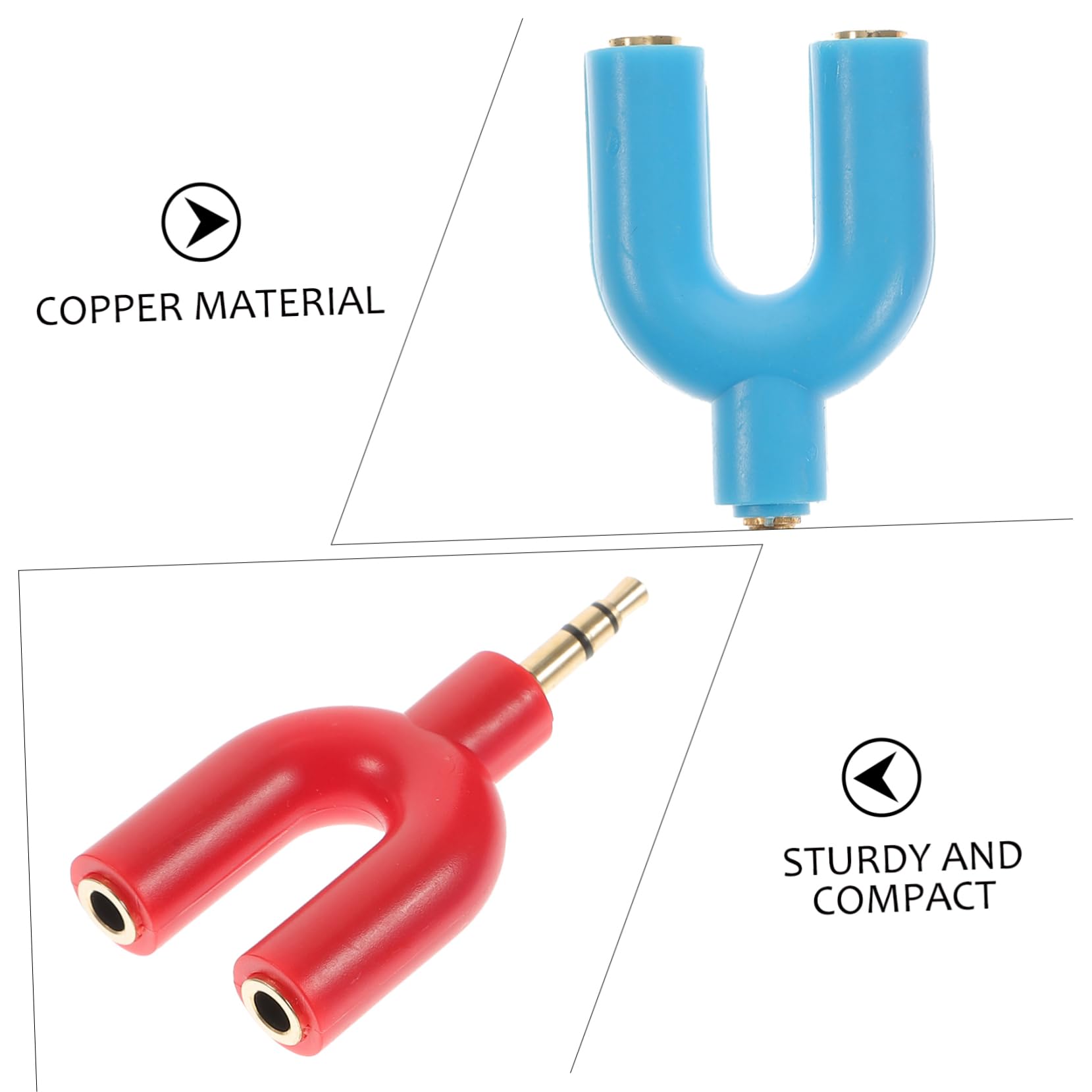 Angoily 30pezzi u Shape Headphone Adapter y Splitter Adattatore Audio Per Condividere Musica Compatibile Con Tablet e Laptop Design Compatto e Leggero