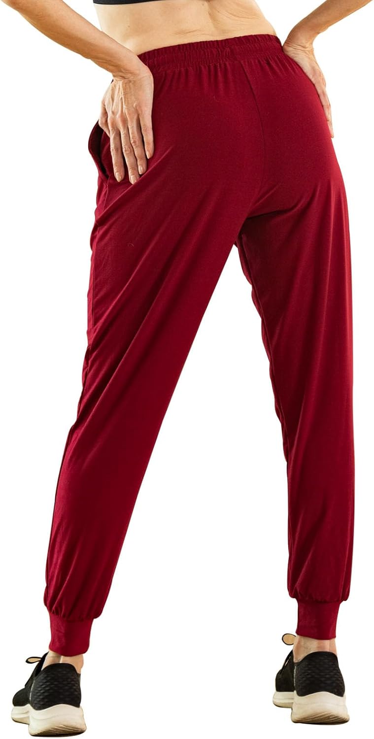 TRIUNION 2 Pack Womens Jogger Pants with Pockets Soft Tapered Joggers Sweatpants for Women Drawstring Lounge Pants - Image 5