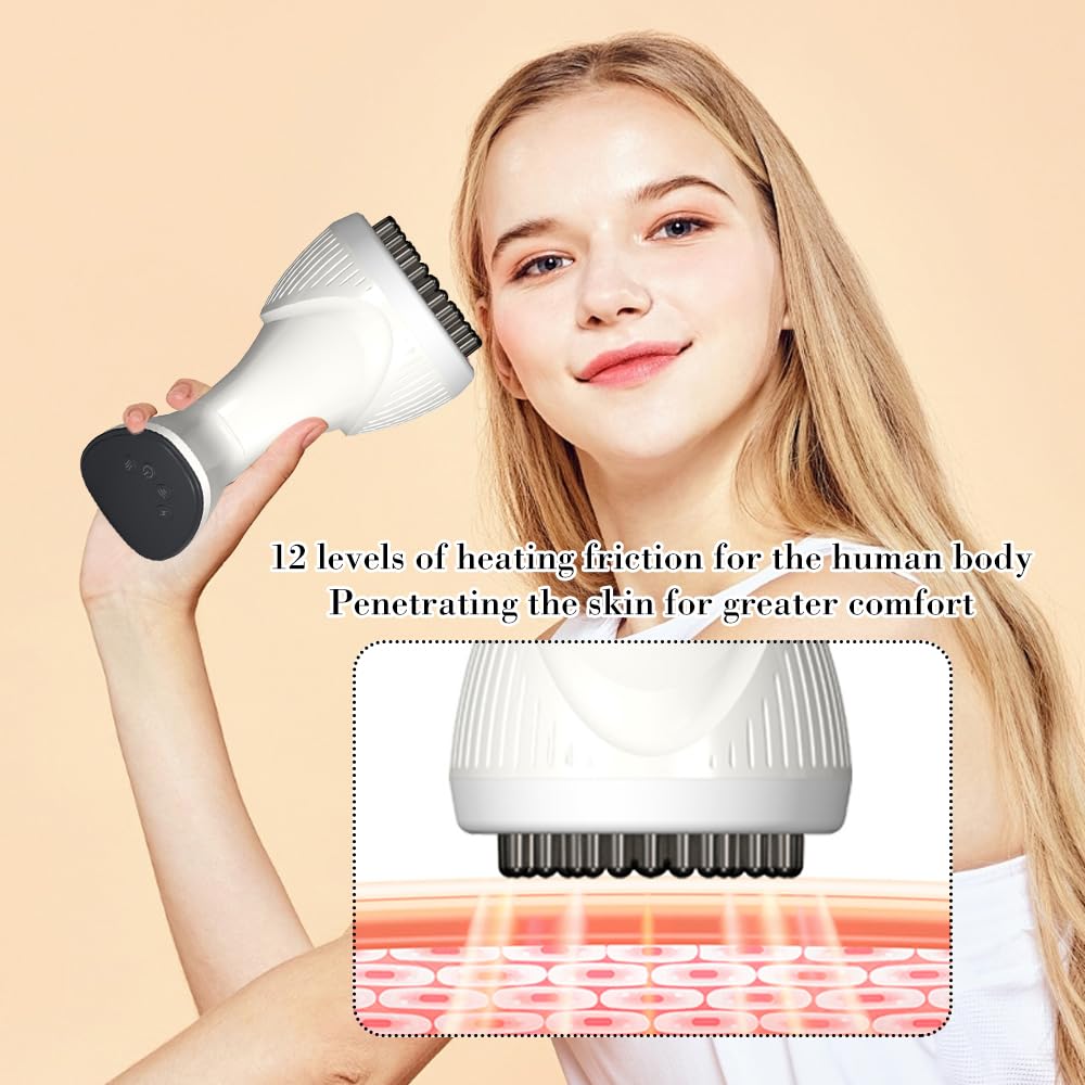 Raspador eléctrico, Cepillo Eléctrico de Meridianos, Masajeador Portátil de Meridianos Corporales, Masaje de Hombro, Cuello y Cuerpo Gua Sha, Vibración, Calor y Relajación Muscular