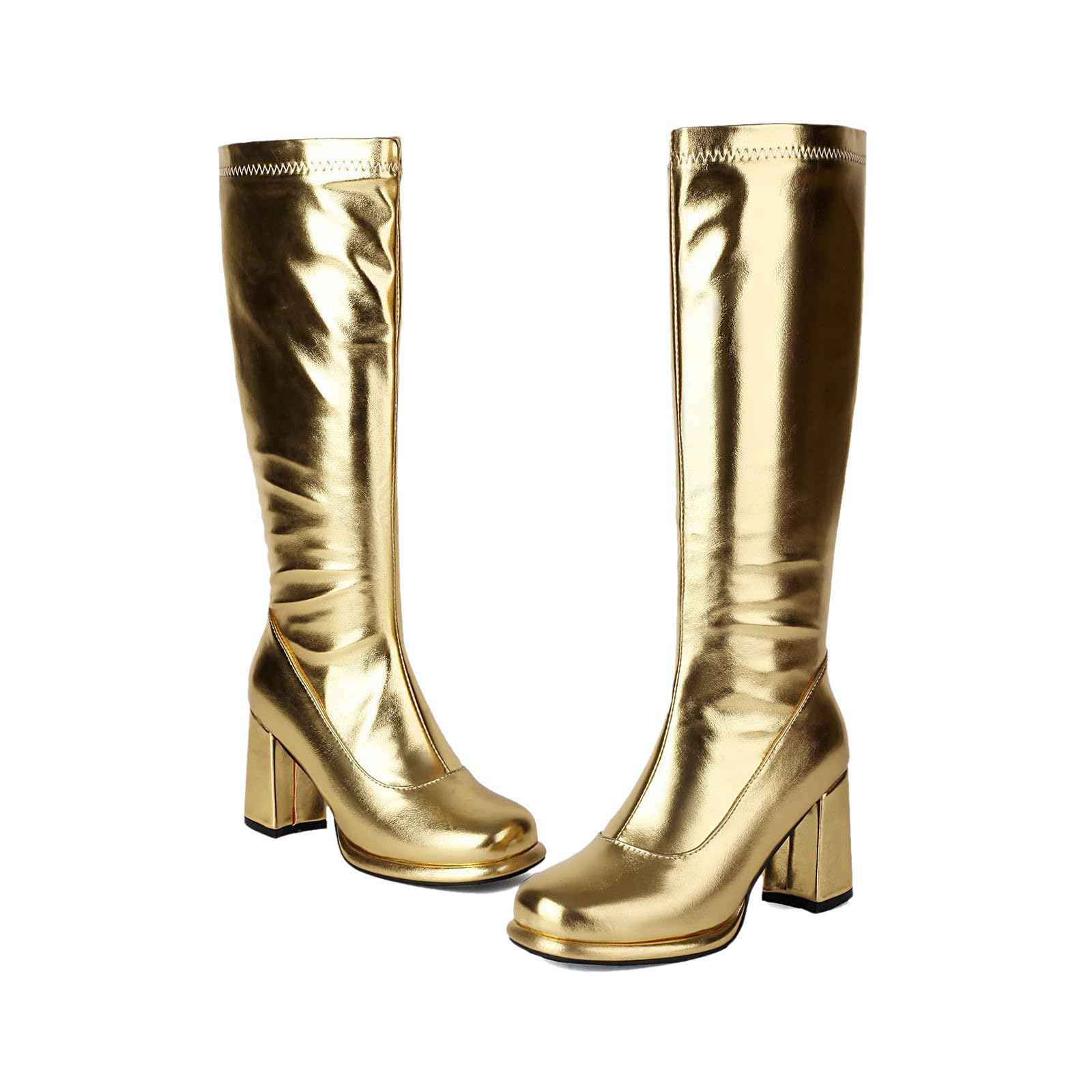Botas de Vestir Rujer Botas de Mujer Comercio Exterior, Estilo Vaquero, tacón Grueso, tacón bajo, Altas