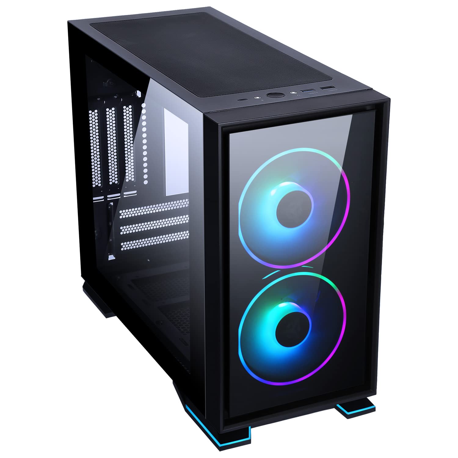 Itek Case Galaxy 2Q - Mini Tower ITX, 2x12cm Ventole ARGB, 2xUSB3, 2X Pannelli Frontali, Vetro Laterale