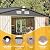 OneBlis 10x10FT Outdoor Storage Shed, Tool Shed with Sloping Roof and Lockable Door, Galvanized Metal Shed for Backyard Garden Patio Lawn, Brown