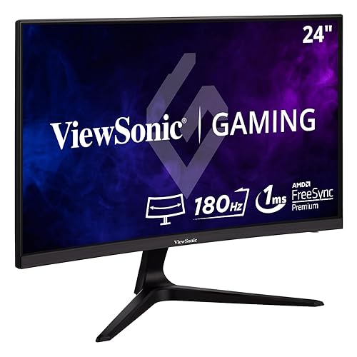 Monitor de Juego Curvo ViewSonic VX2418C de 24 Pulgadas 1080p 1ms 180Hz con FreeSync Premium, Cuidado para los Ojos, HDMI y DisplayPort