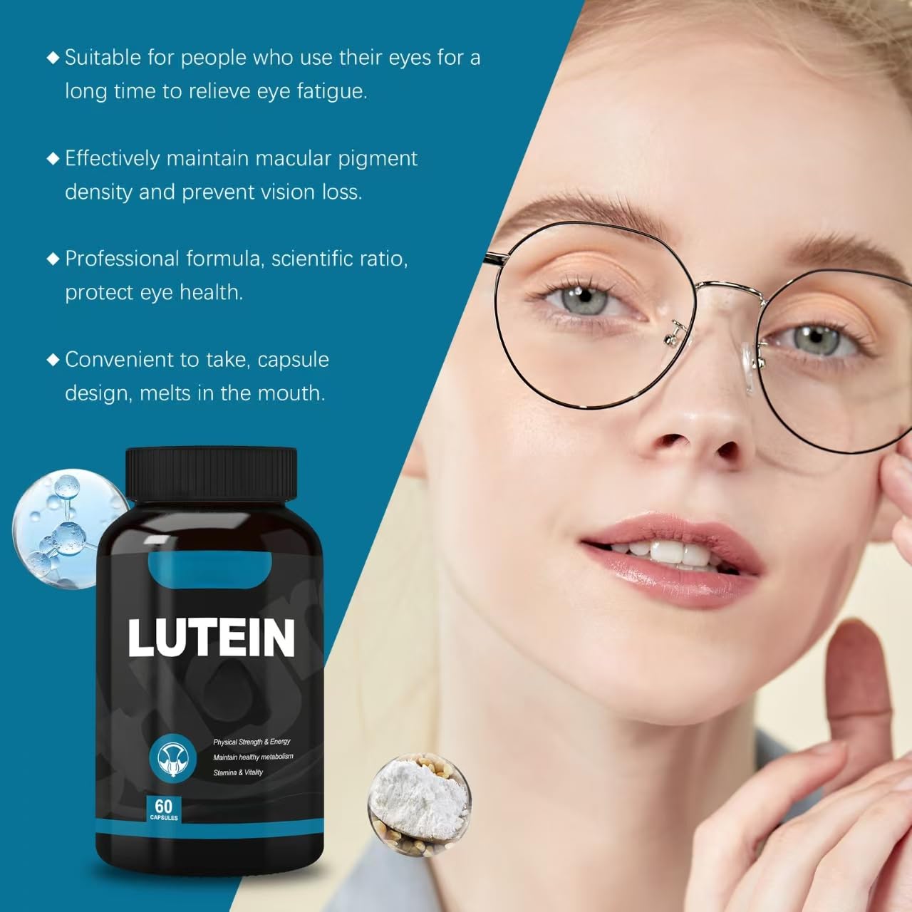 Vitamines pour les yeux - Lutéine avec zéaxanthine, pour adultes et seniors,2PCS