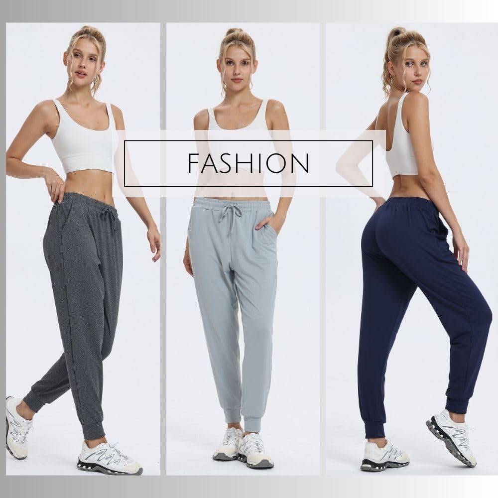 Paquete de 3 pantalones deportivos para mujer, pantalones largos de entrenamiento, fitness, cintura alta, deportes, yoga, ocio, ocio, con bolsillos