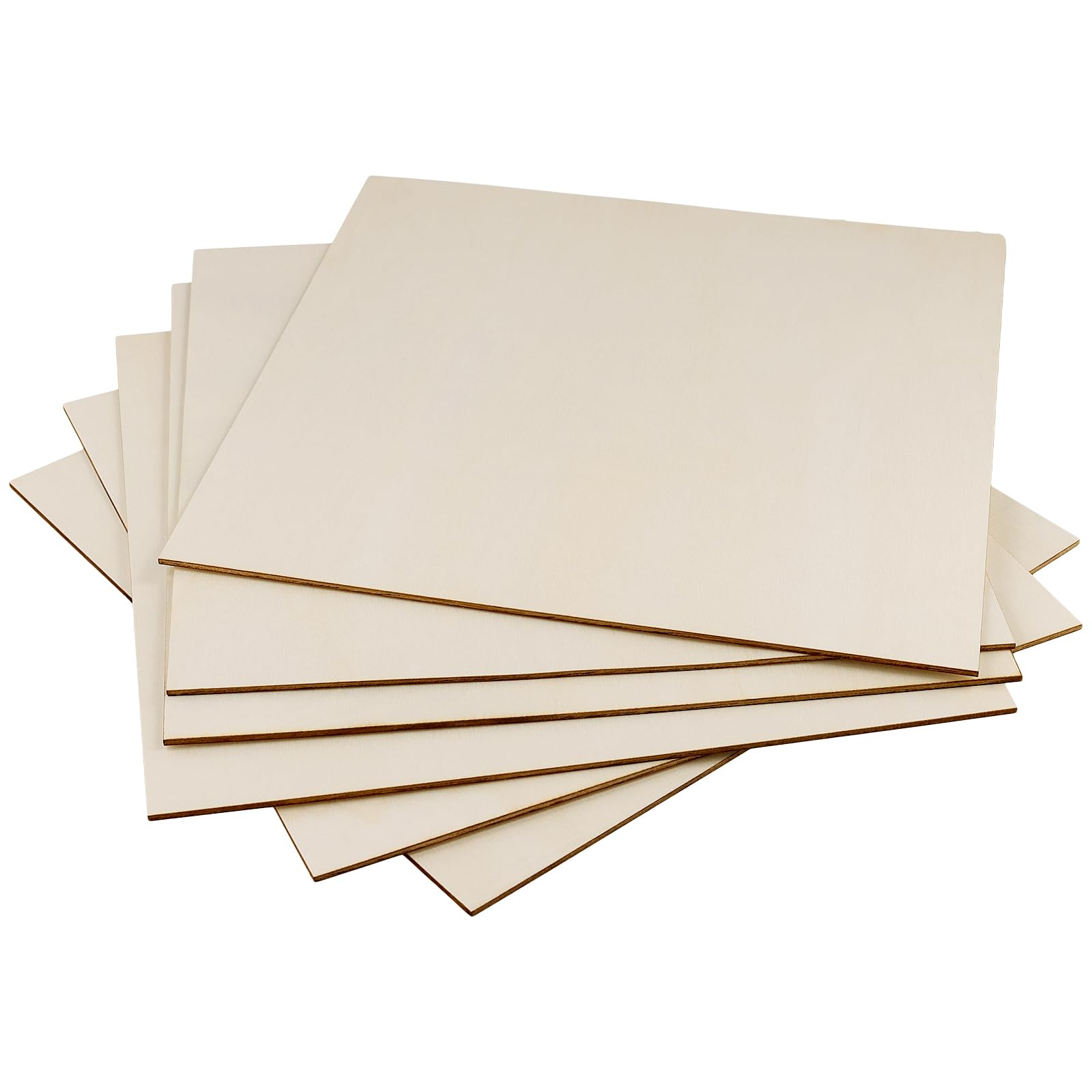 FUNSUEI Lot de 25 feuilles de contreplaqué carrées fines de 300 x 300 x 3 mm pour travaux manuels, peinture, décorations