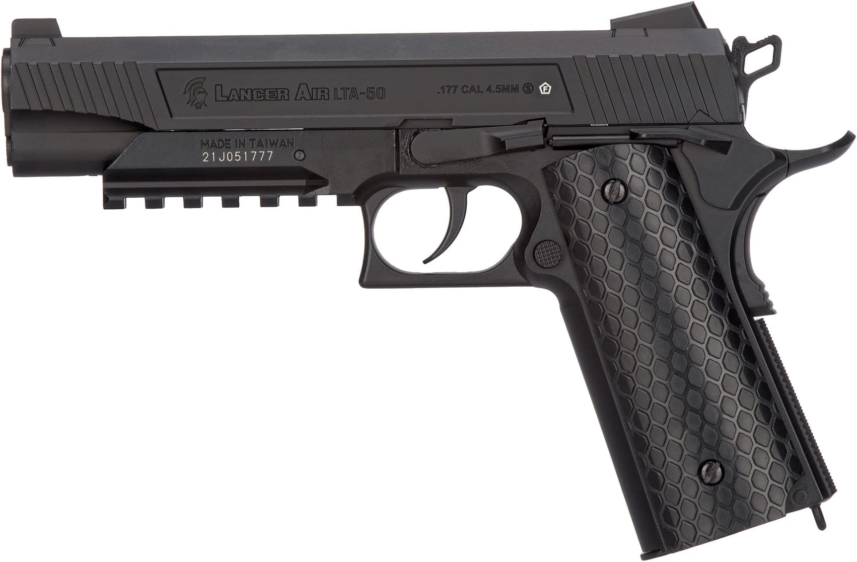 Lancer Air Defender Cobra 1911 CO2 Half-Blowback 4.5mm Air Pistol (Color: Black)-450 FPS