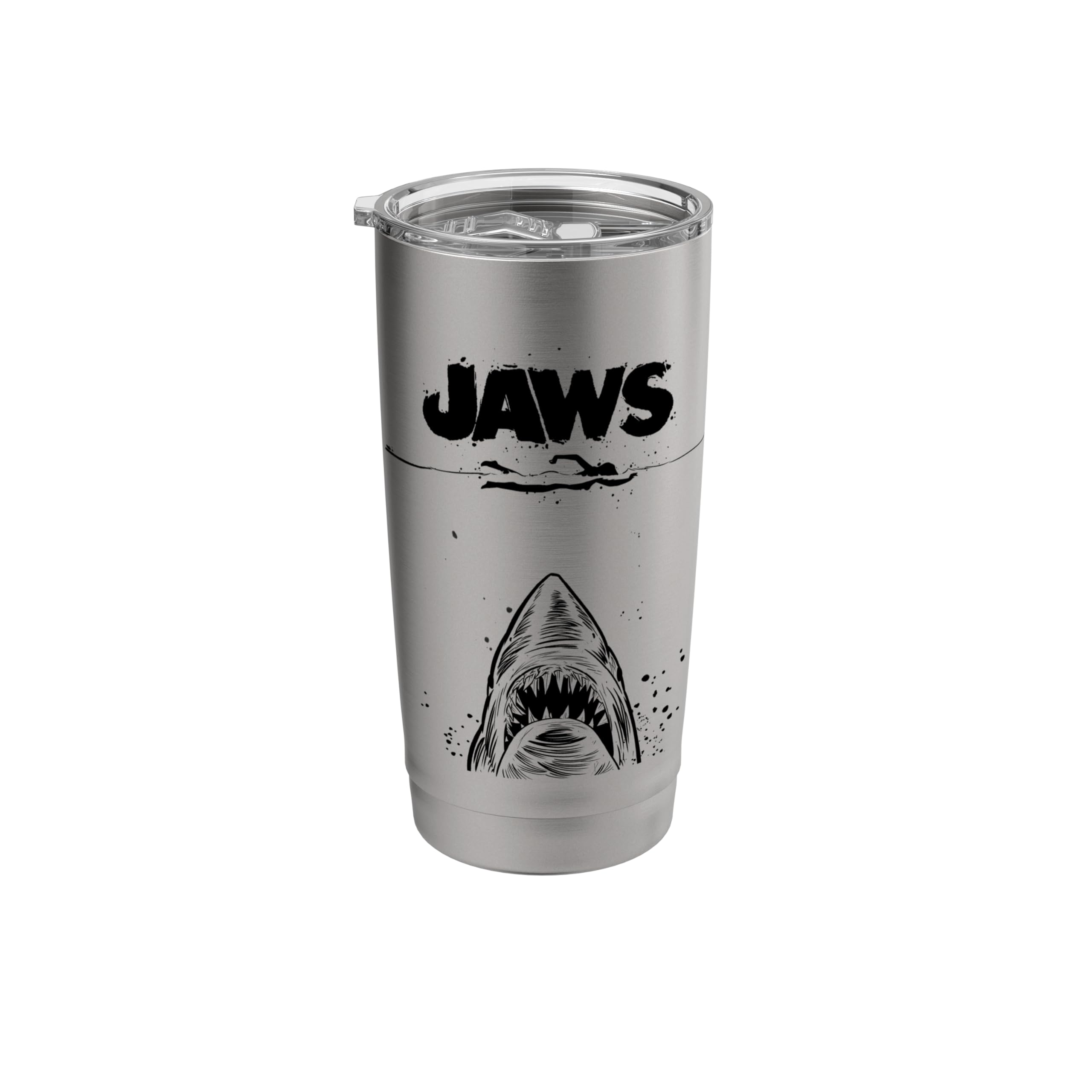 Jaws 50th Anniversary Poster Black & White Sketch 2-Sided Stainless Steel Insulated Tumbler
