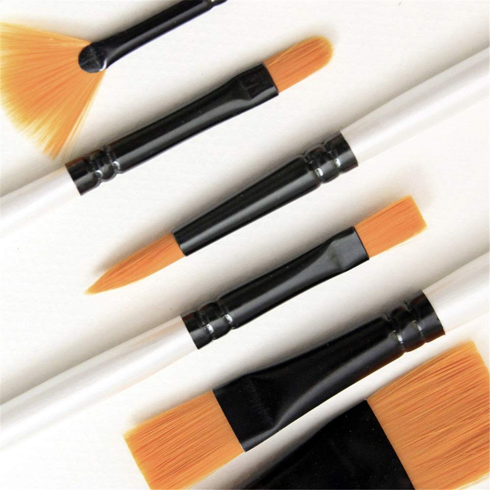 Verf Borstel Set, Premium Nylon Haarborstels voor Acryl Olie Aquarel Schilderen Kunstenaar Professionele Schilderij Kits, Galaxy Zwart 50 Stks, 5 Pack