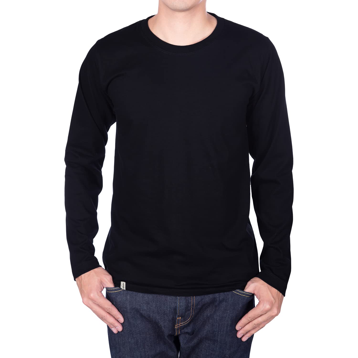 Merino Shirt - Camiseta térmica de manga larga I Camiseta térmica de 100% lana merino I Camiseta de manga larga para senderismo, deporte I para hombre, color negro