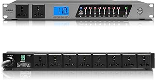 MIZISNR Power Conditioner, 20 Amps 10 Outlet Rack Mount Power Sequencer for Audio Equipment, 2000w Power Supply with 8 Ind...