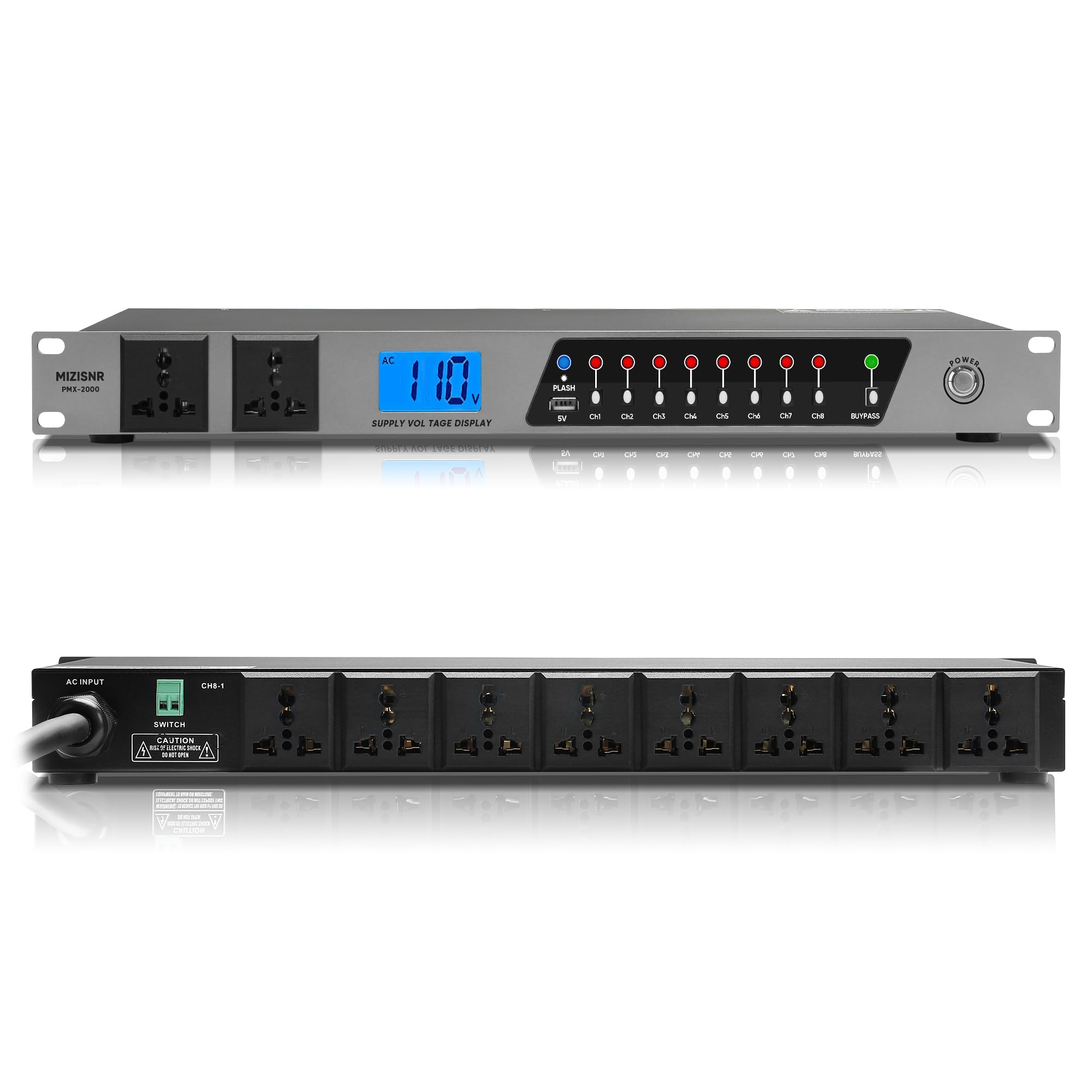 MIZISNR Power Conditioner, 20 Amps 10 Outlet Rack Mount Power