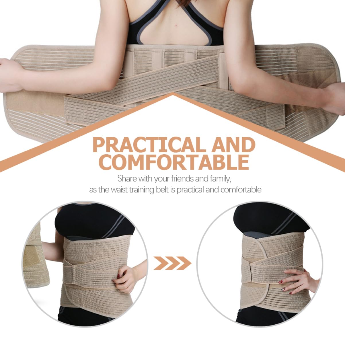BUTIFULSIC Back Belt Lower Back Brace Breathable Wear-resistant for Posture Daily Use Sports Support