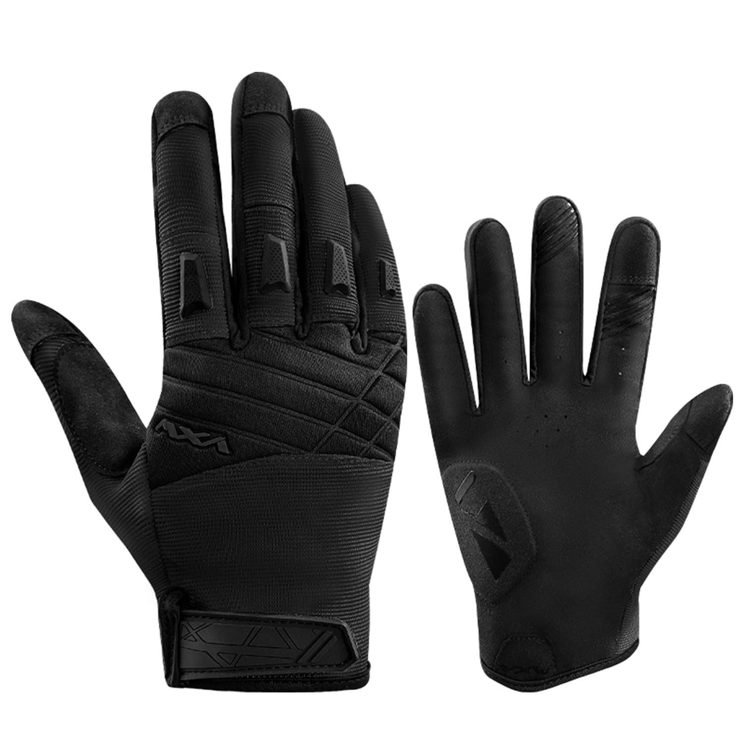 VXW MTB Gloves for Men and Women Full Finger Touchscreen Mountain Bike High Protection Biker for Cycling Black Large