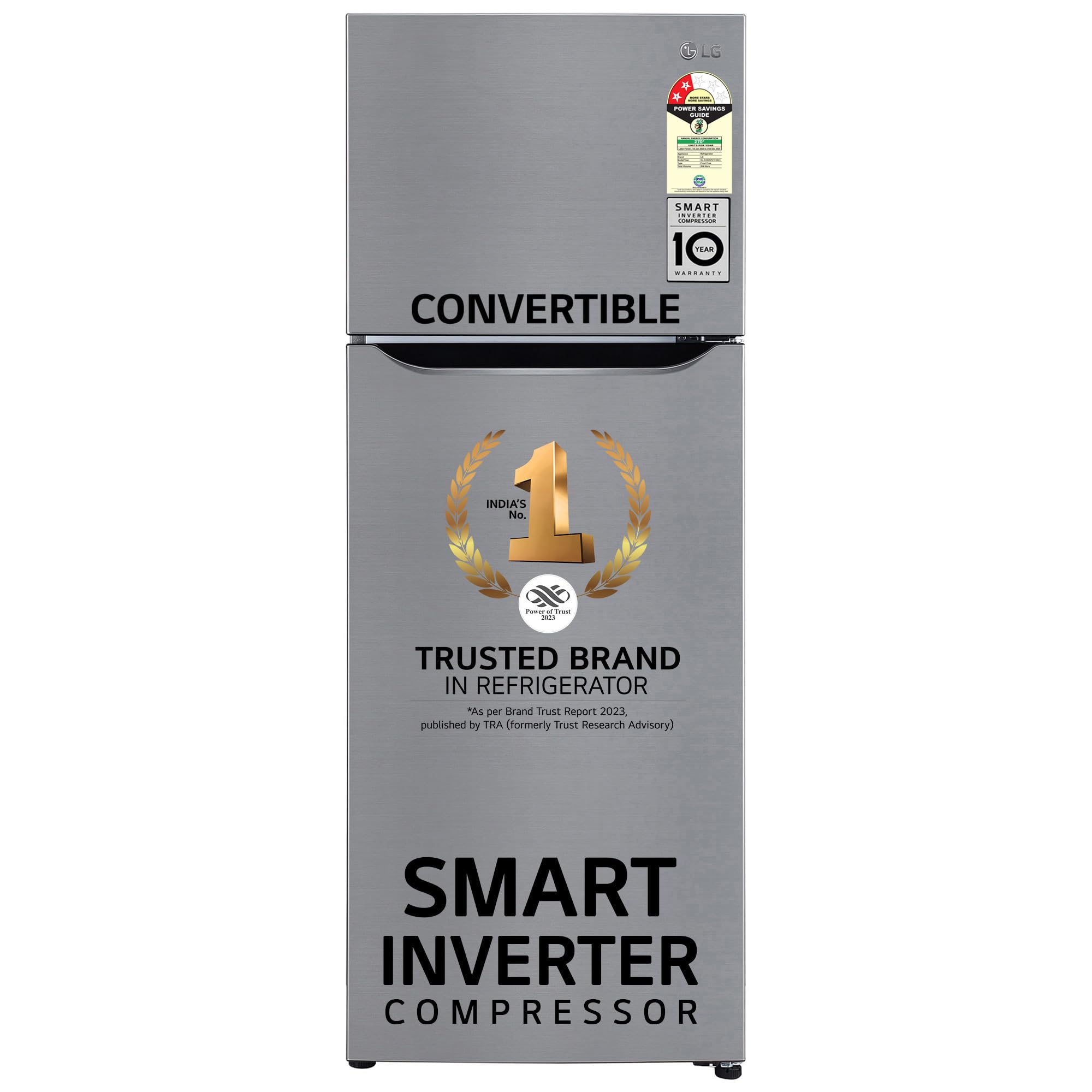 LG 264 L 2 Star Frost-Free Smart Inverter Double Door Refrigerator (GL-S302SPZY, Shiny Steel, Convertible, Smart Connect & Multi Air Flow) (B09NMD157Z) Amazon Price History, Amazon Price Tracker