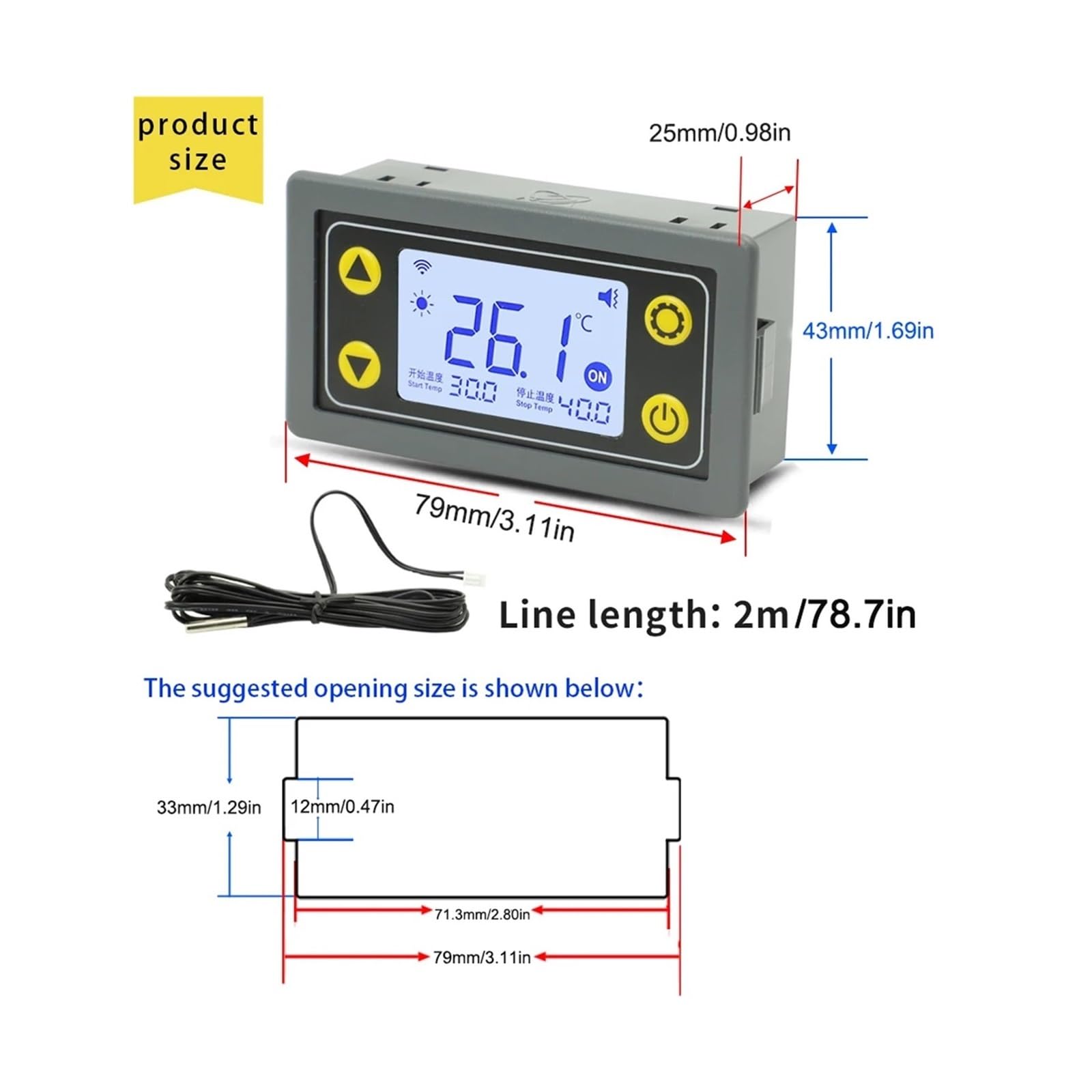 C110-220V 10A/30A Termostato WiFi Regolatore di Temperatura Termostato con Display Digitale | Thermostat(Brown)
