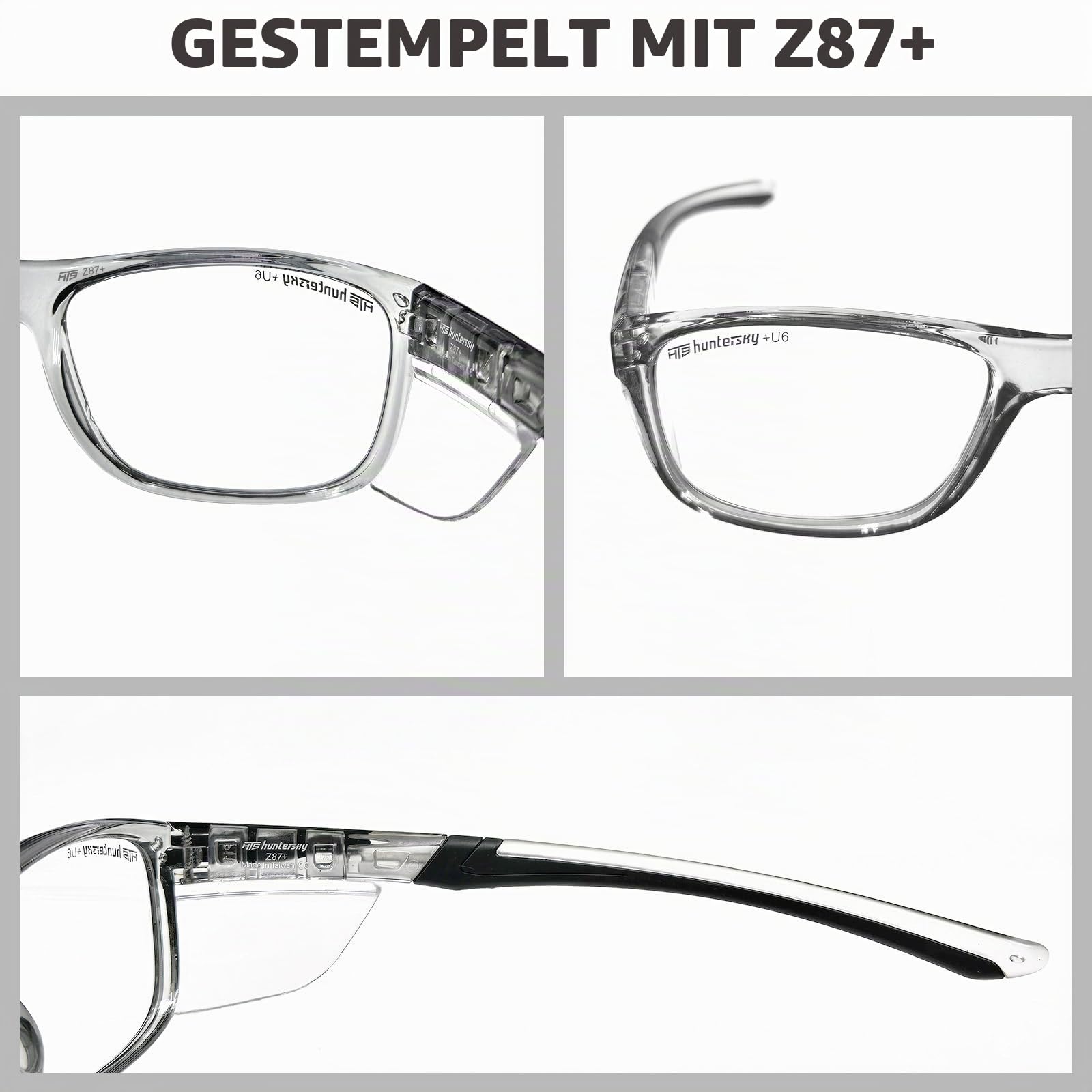 HTS HUNTERSKY TR90NZZ Schutzbrille mit Seitenschilden in kleiner Größe | ANSI Z87 Anti-Beschlag und kratzfest | geeignet für Labor und Zahnarzthelferin