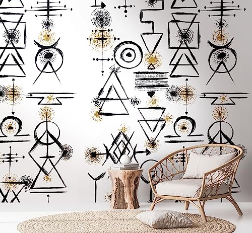 Livingwalls - Carta Da Parati Da Parati Da Parete In Stile Etnico Su 2,80 M X 1,59 M, Colore: Bianco - 6