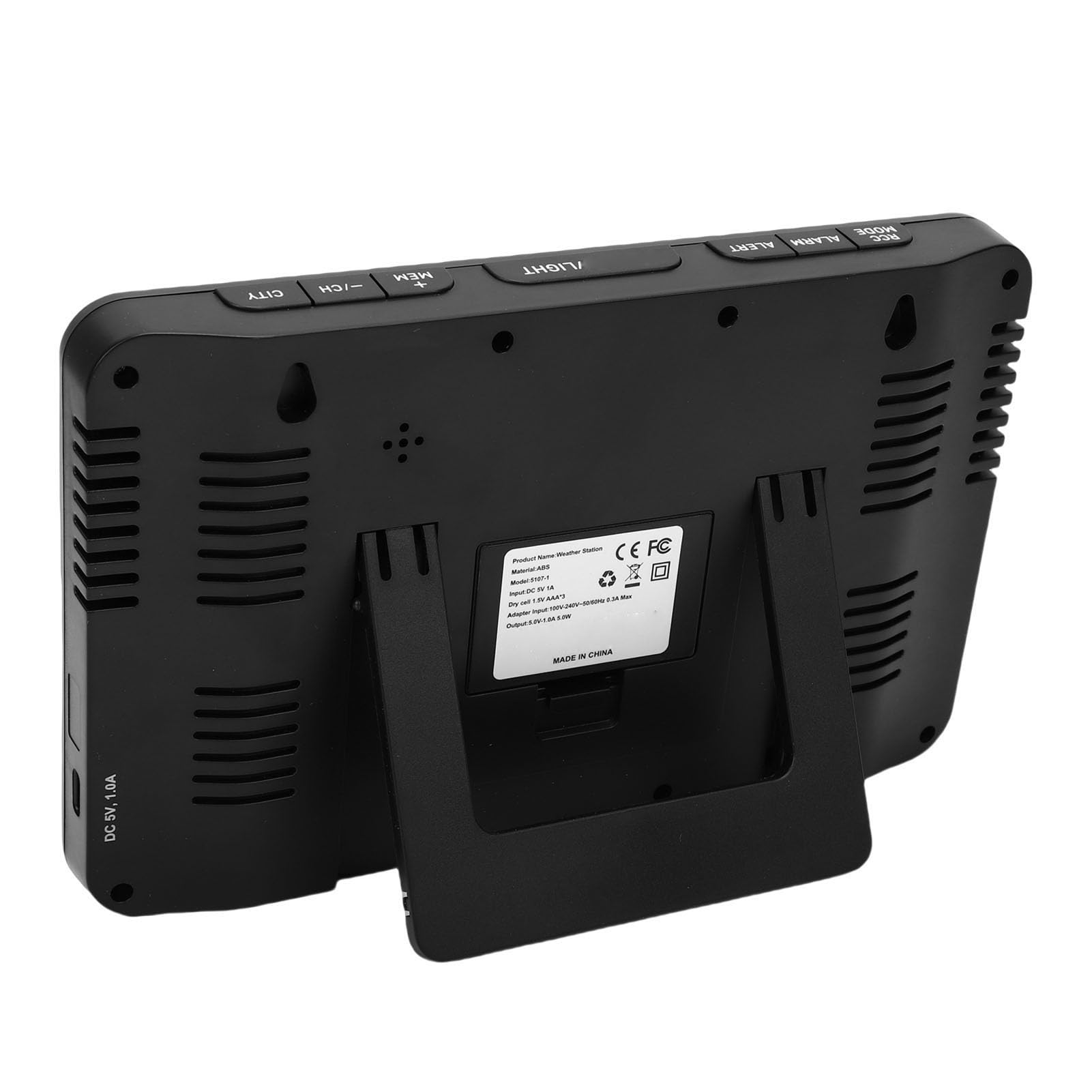 Stazione Meteorologica Wireless per Interni Esterni, Termometro Digitale con Display a Colori con Orologio Atomico, Previsioni Meteo, Monitoraggio dell'umidità della (Spina europea 220 V)