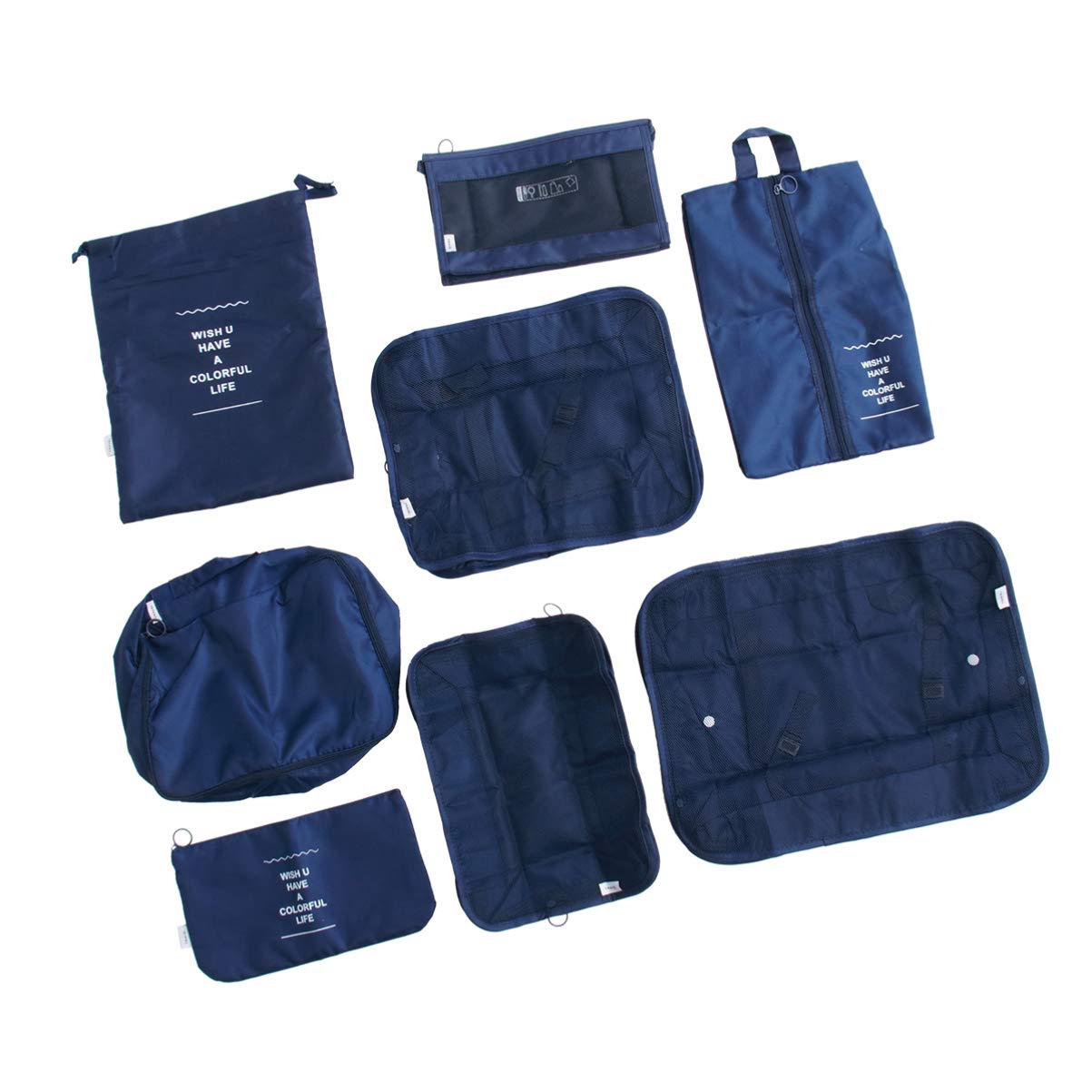 Cabilock 8 Pezzi Set Valigie Pratici Organizzatori di Lavanderia Viaggio di Stoccaggio Uso Trasportare Smistamento Valigia Scarpe Ing Età Cosmetici Borsa Sacchetto Kit Organizzazione