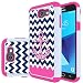 Galaxy J7 V Case, Galaxy J7 2017 Case, Galaxy J7 Sky Pro Case, Galaxy J7 Perx Case, MicroP Hybrid Dual Layer Silicone Plastic Armor Defender Case for Samsung Galaxy J7V 2017 (Armor Pink Anchor)