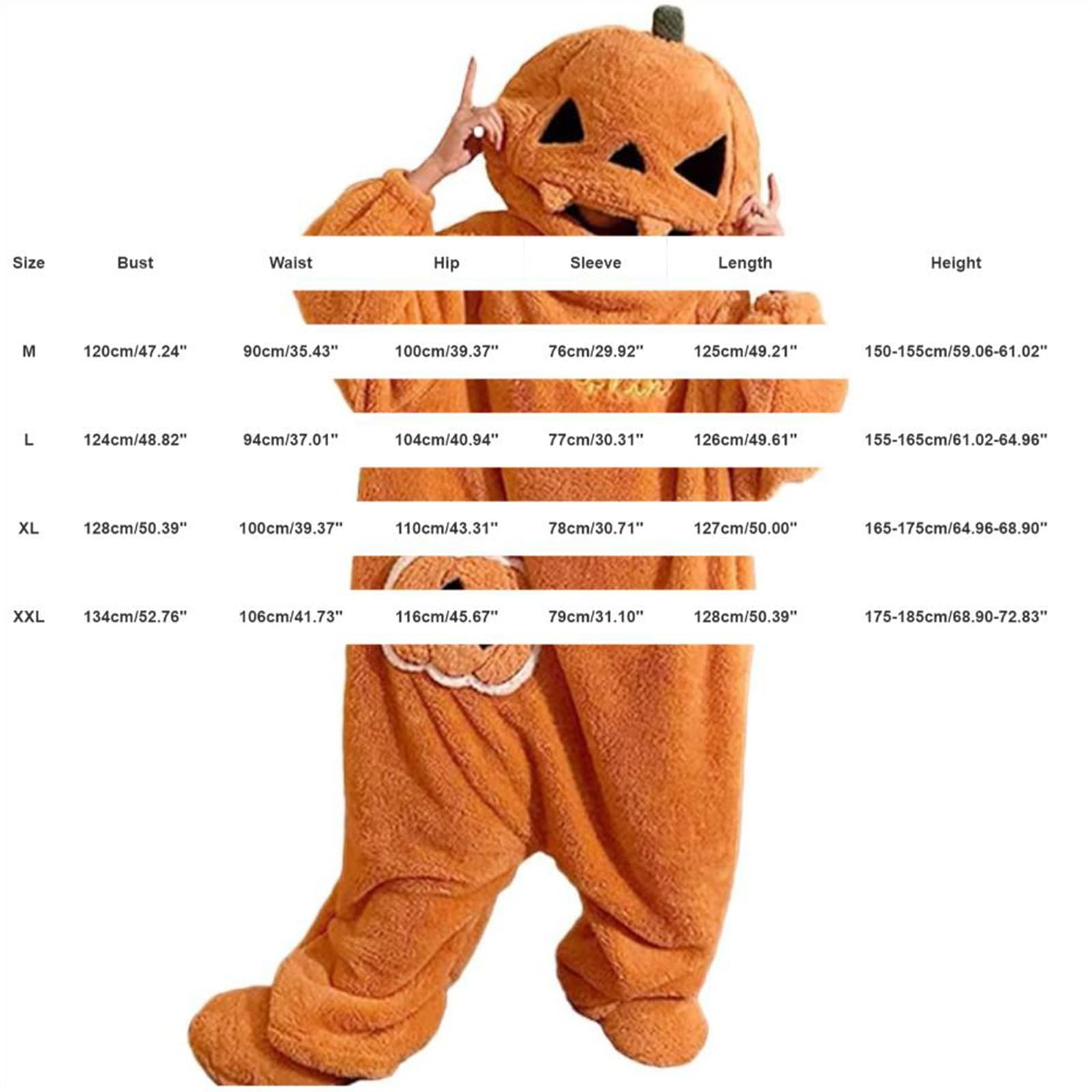 Genérico Mono Pijama de Calabaza Disfraz Halloween Costume Unisex Soft Comfortable Wearable Pijama de Felpa con Capucha para Hombre y Mujer, Ideal para Fiestas Disfrazadas y Noches de Pijamas