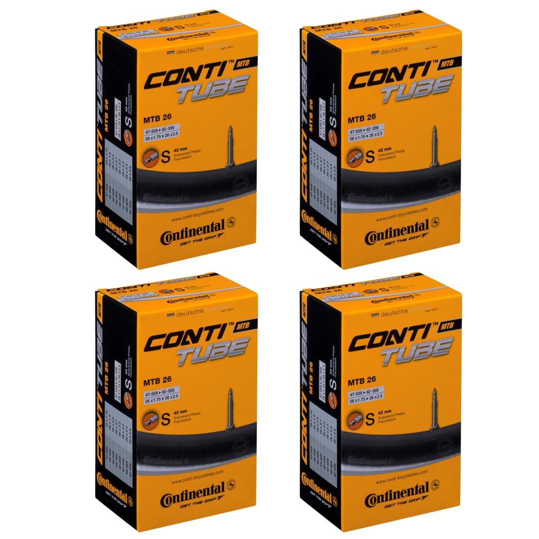 4 x MTB 26 Inch Inner Tube 26" x 1.75" - 2.5″ 42mm Presta Valve