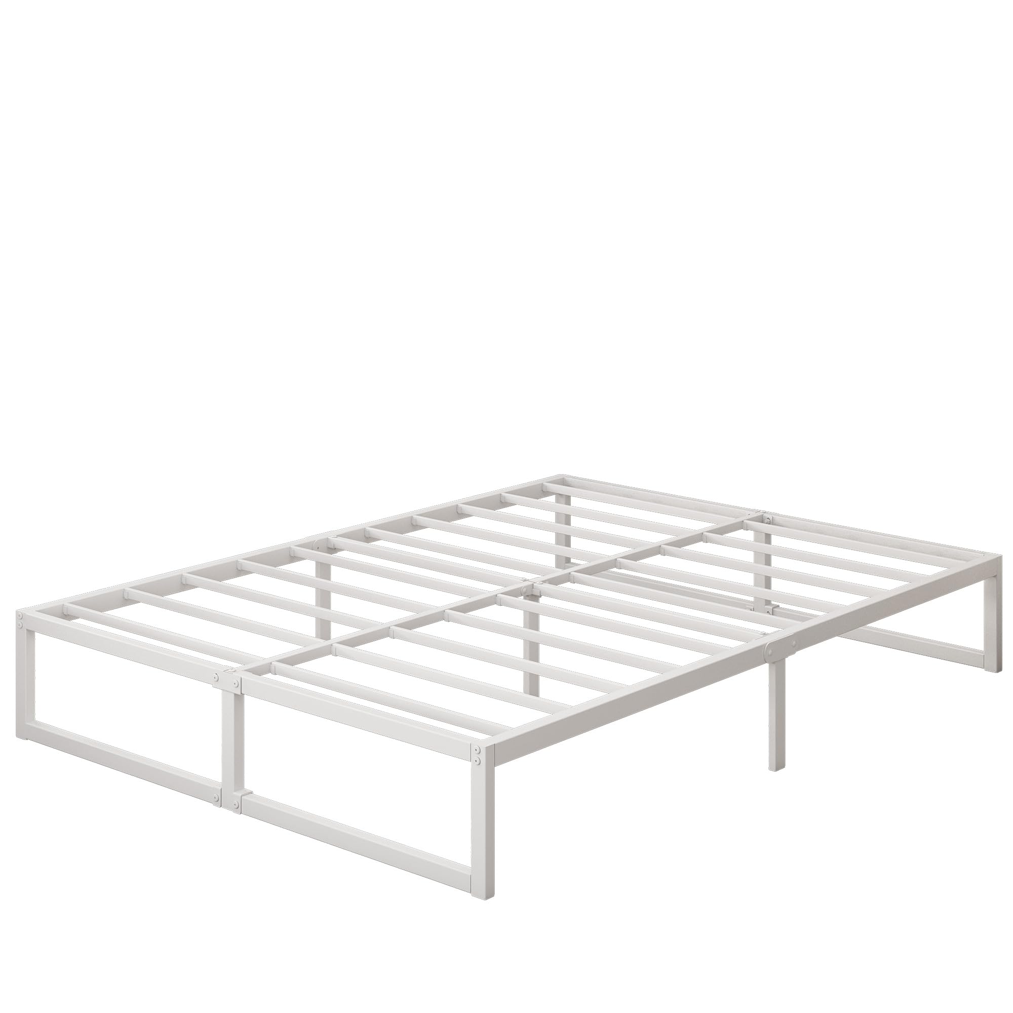 Yicensen Metallbett 140x200 cm mit Lattenrost Metall, 35cm Höhe Bettrahmen Doppelbett Stabiles Leichte Montage, Weiß