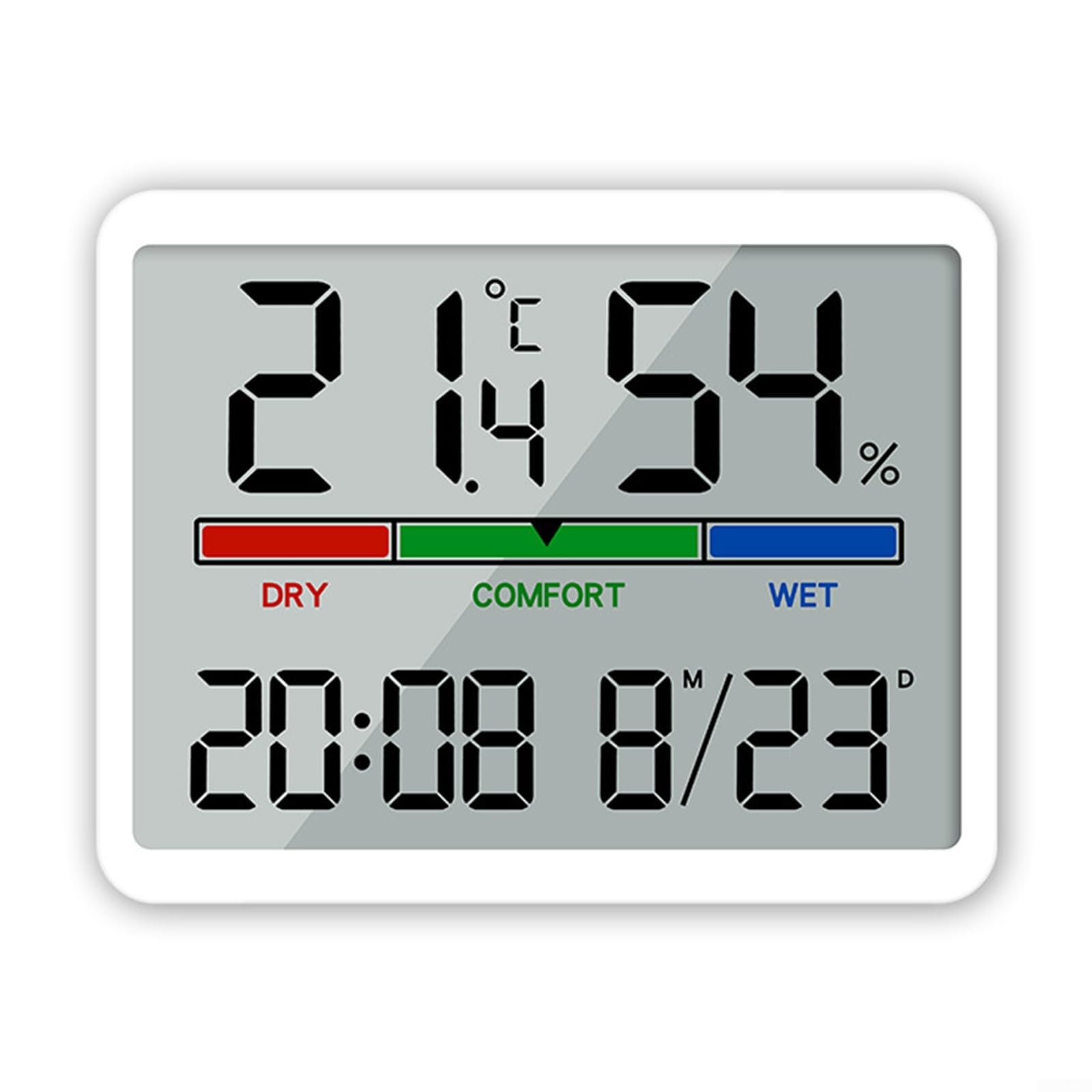 Reloj de pared digital de pantalla grande con fecha, día de la semana, reloj despertador para escritorio de dormitorio, elegante reloj de pared digital con funciones de visualización completas
