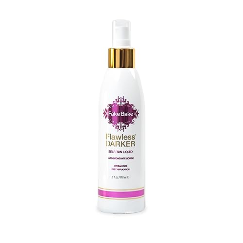 Miniatura 8 de Fake Bake Flawless Darker líquido autobronceador sin rayas brillo natural de larga duración para todos los tonos de piel bronceador sin sol incluye