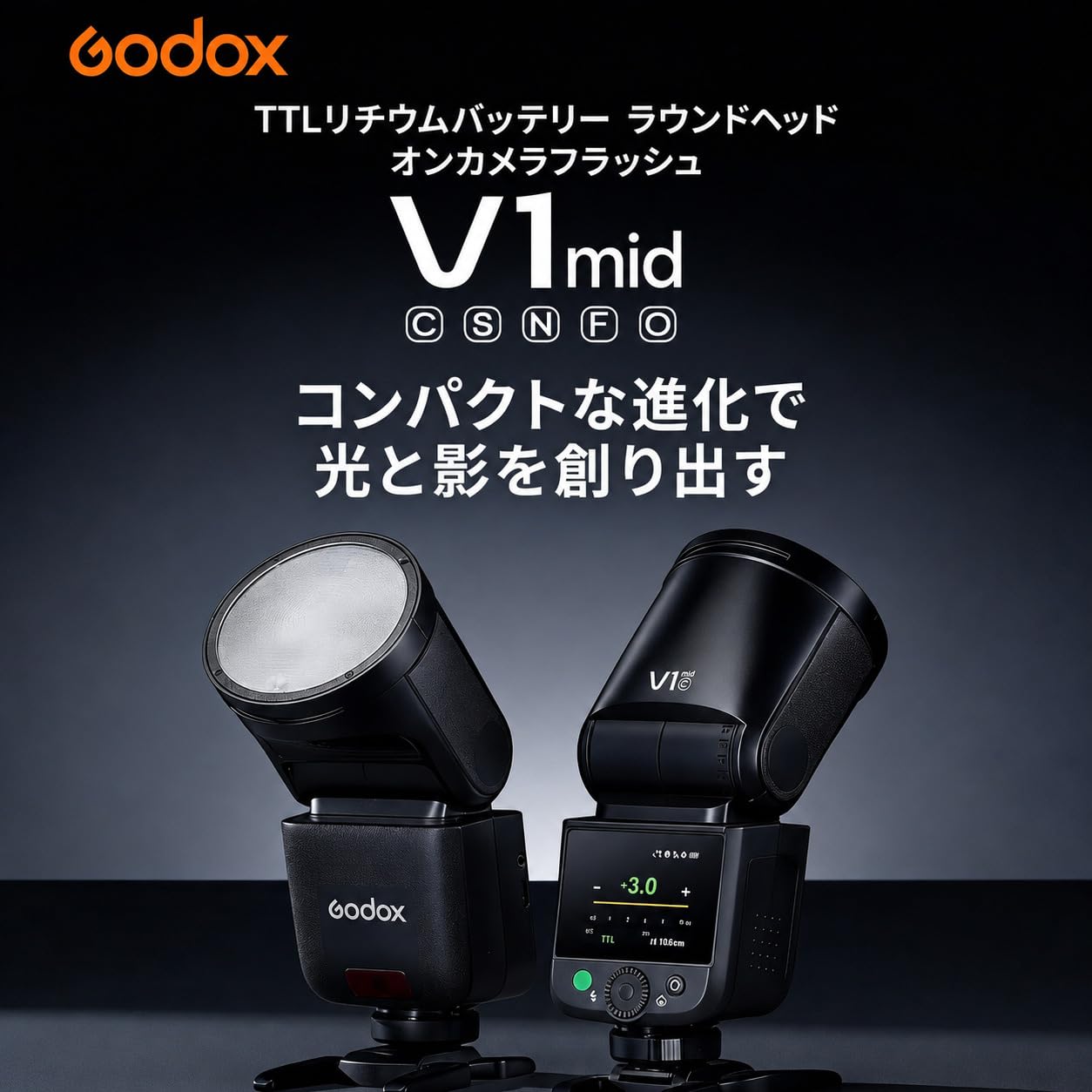 Amazon | Godox V1mid N V1 mid 丸型ストロボ for Nikon Z8/Z6III/ZFC
