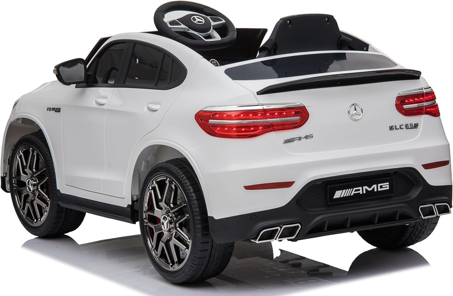 Macchina Elettrica per Bambini 12V Mercedes GLC 63 AMG Auto Elettrica con Ruote in Gomma Telecomando Porte Apribili Full Optional