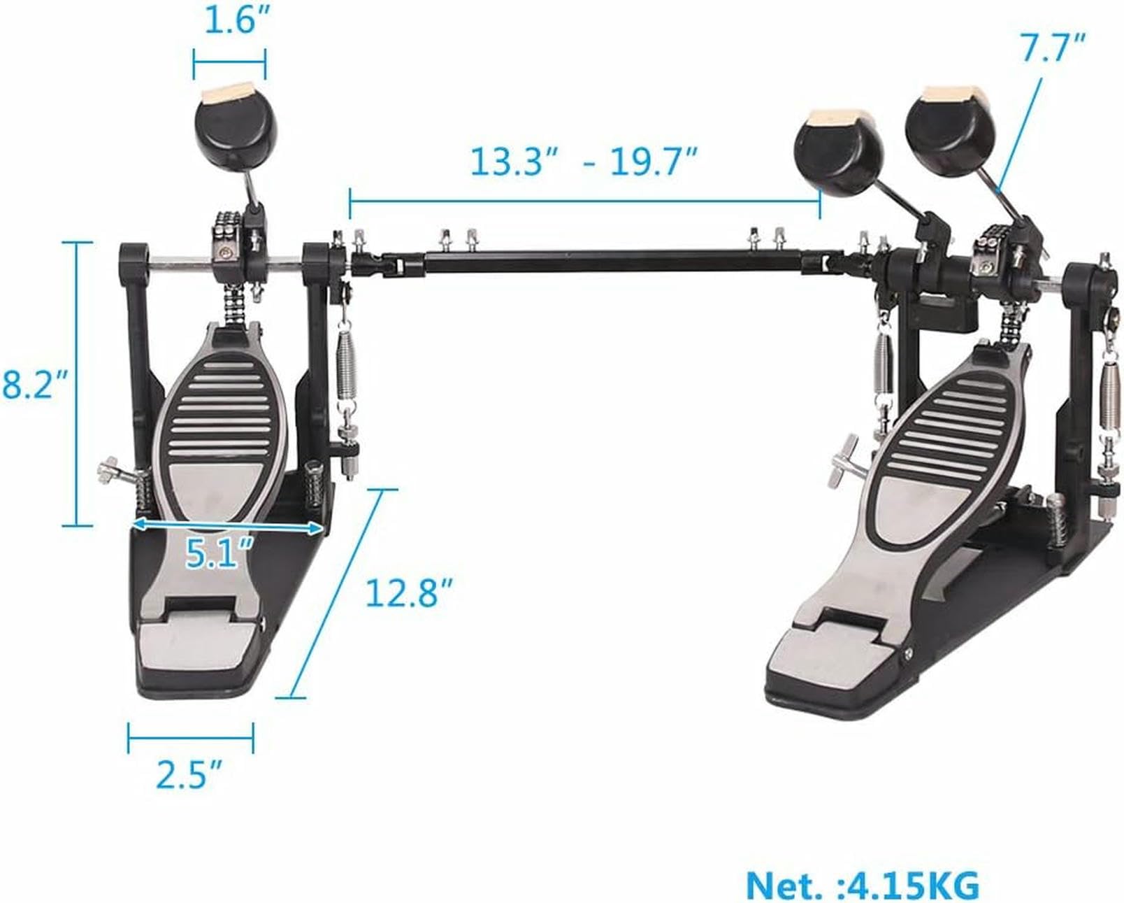 Hardware per pedale per doppio basso, compatibile con kit acustici ed elettronici, facile da controllare per batteristi e principianti