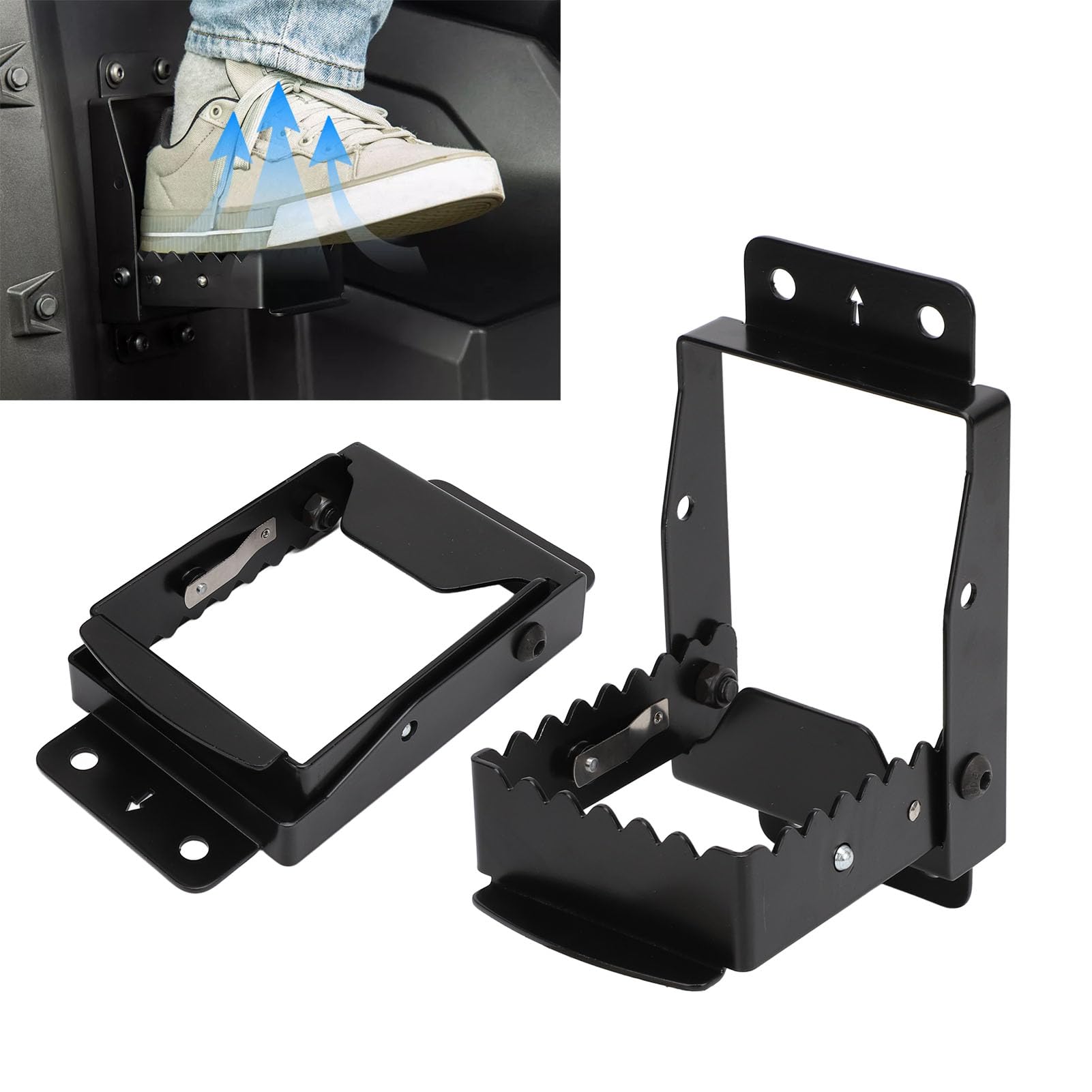 Repose-pieds pour Passager de VTT, Repose-pieds Pliables Universels, Pédale de Remplacement en Métal pour Sportsman Scrambler, pour Grizzly, pour Foreman, Robuste