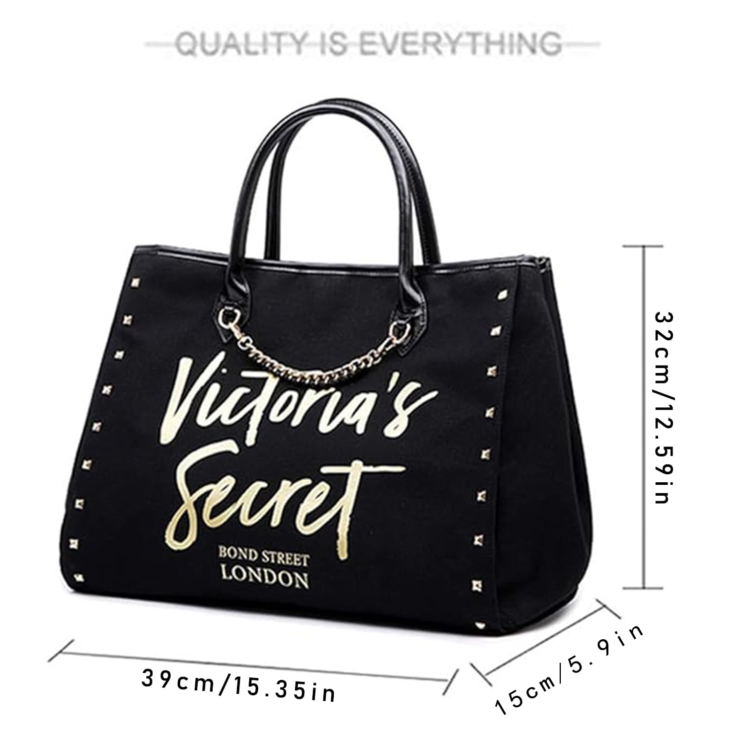 Victorias Secret Borse Tote a Mano da Donna, Grande, Borsa Messenger Nero - Angel City Bag