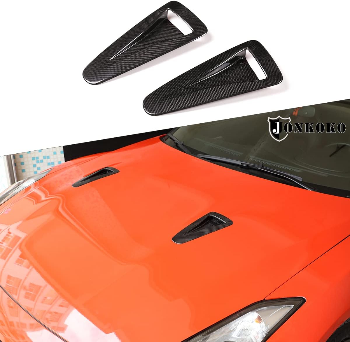 Car Decorative Air Flow Intake Scoop Turbo Bonnet Vent Cover Hood for Nissan GTR R35 2008-2016 Engine Cover Air Flow Intake Decoration (100% Real Carbon Fiber)