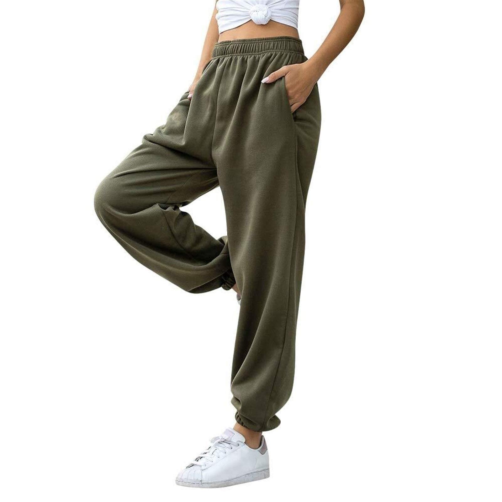 Pantalones Deportivos Para Mujer Pantalones De Chándal Pantalones De Yoga Para Mujeres Ocasionales Pantalones Deportivos De Cintura Alta Cintura Elástica Pantalones De Ocio Con Bolsillos