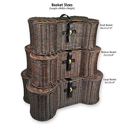 Image of DII Bone Dry Small Wicker-Like Bone Shape Storage Basket, 18x11x7.5, Pet Organizer Bin for Home Decor, Pet Toy, Blankets, Leashes and Food