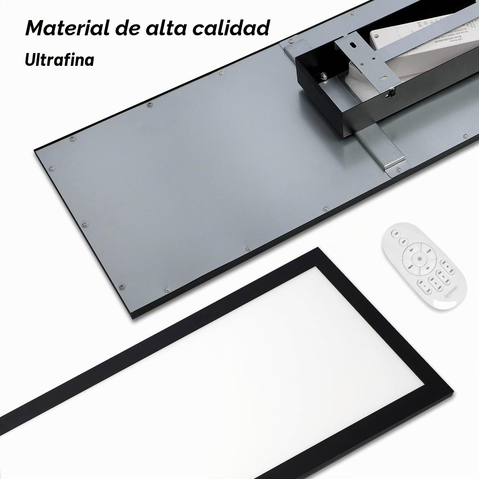 Lámpara de Techo Regulable, 100x25cm Panel LED con Control Remoto, Luz de Techo Rectangulares 28W con Función de Memoria, (Cálido/Natural/Frío Blanco Luz 2700K-6500K) para Cocina Oficina Salón