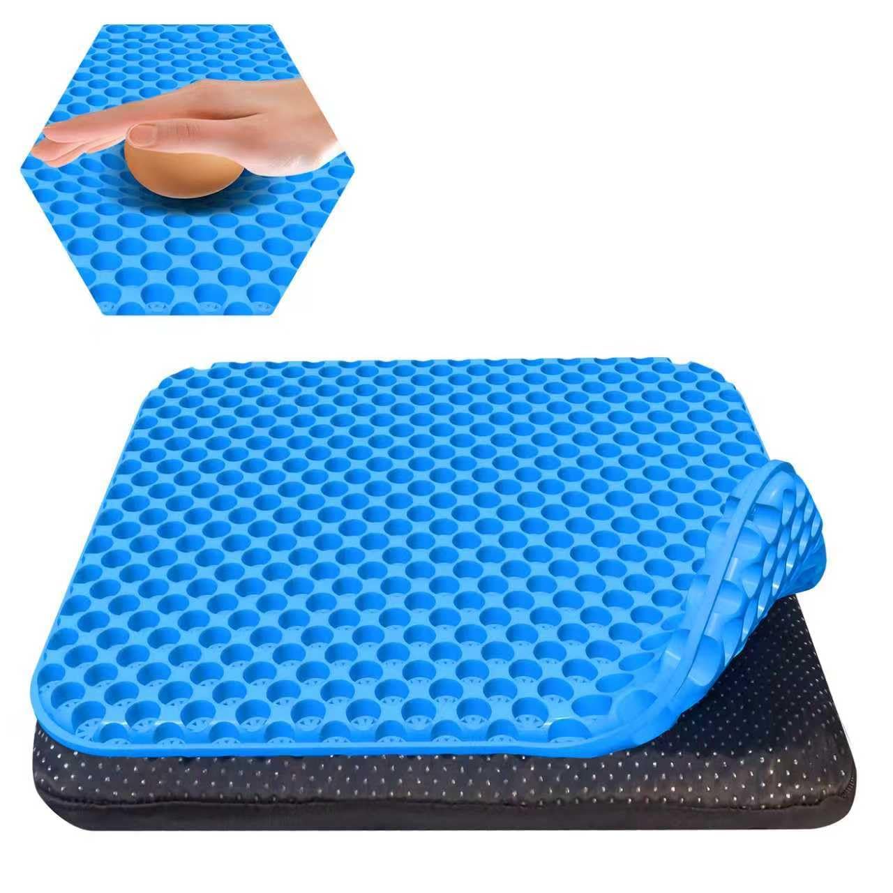 Juroof Large Gel Seat Cushion For Long Sitting With Non-Slip Covers,Soft & Breathable For Chair,Gaming,Car,Office,Desk Chair and Wheelchair,Office Pads (45 x 45cm)