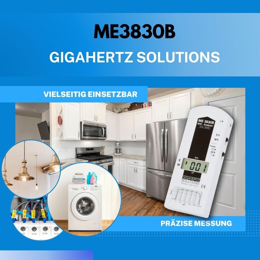 Gigahertz Solutions ME3830B EMF Messgerät Niederfrequenz 16Hz-100kHz Elektrosmog Messgerät Made in Germany