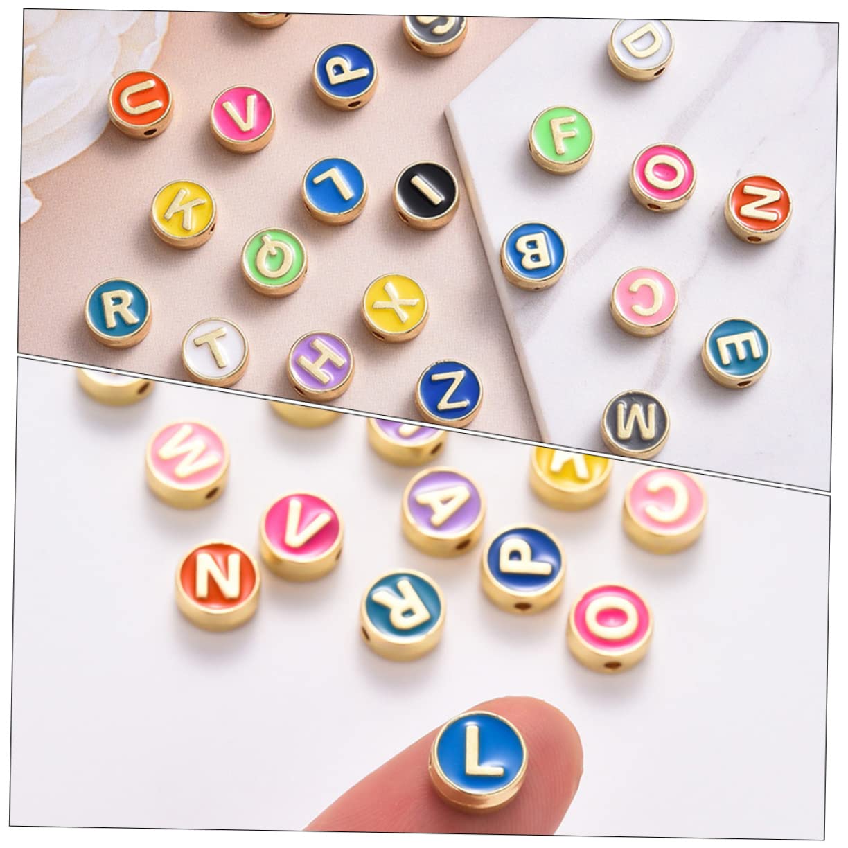 SEWACC 104 Stk Alphabet-Perlen alphabet beads Buchstabenperlen beads for jewellery Alphabete Abstandsperlen anfängliche lose Perlen Armband liefern handgefertigte Armbandperlen Legierung