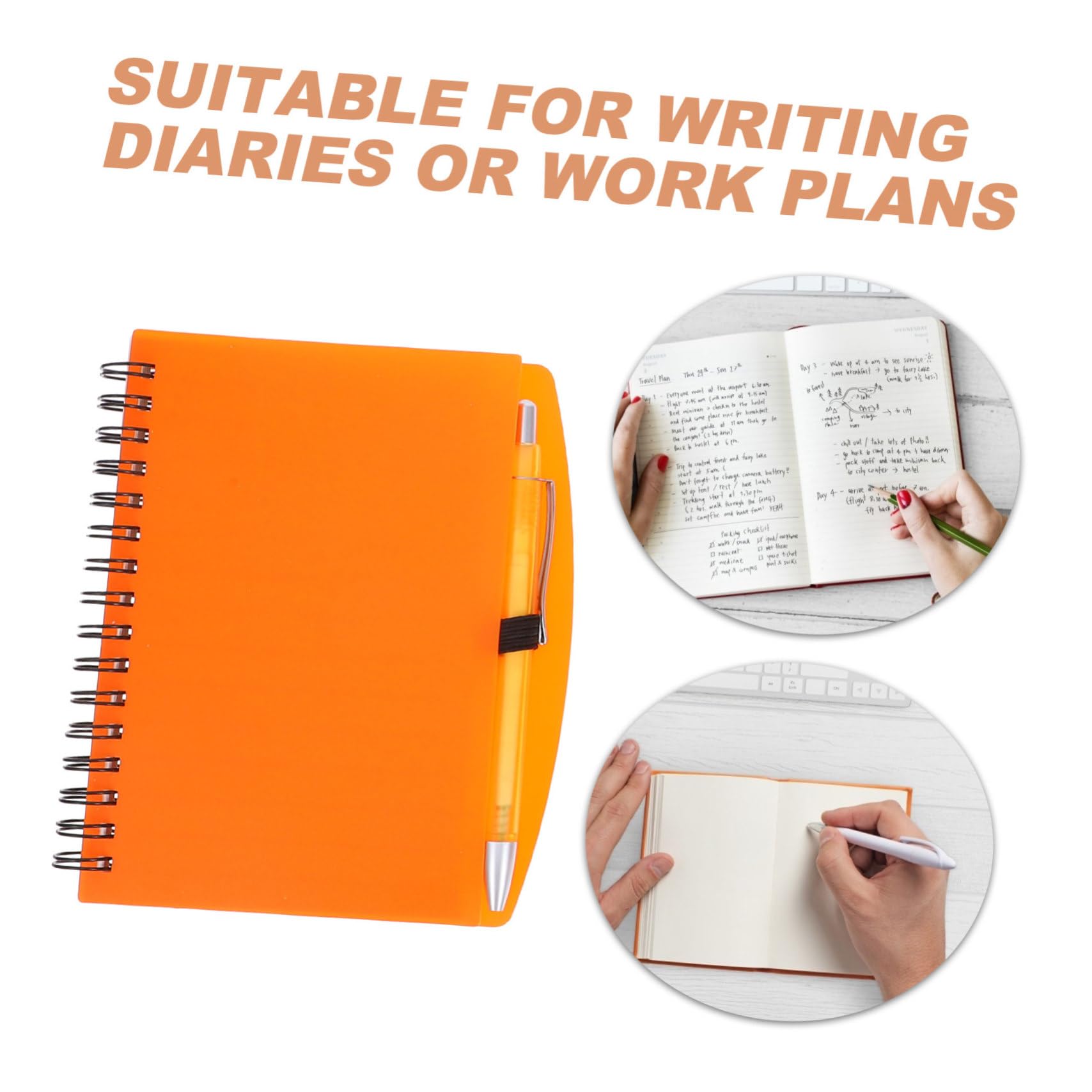Housoutil Cuaderno Organizador de Espiral, 3 Cuadernos de Notas para Estudiantes y Trabajo, Papel 3 Bolígrafos, Fácil de Llevar