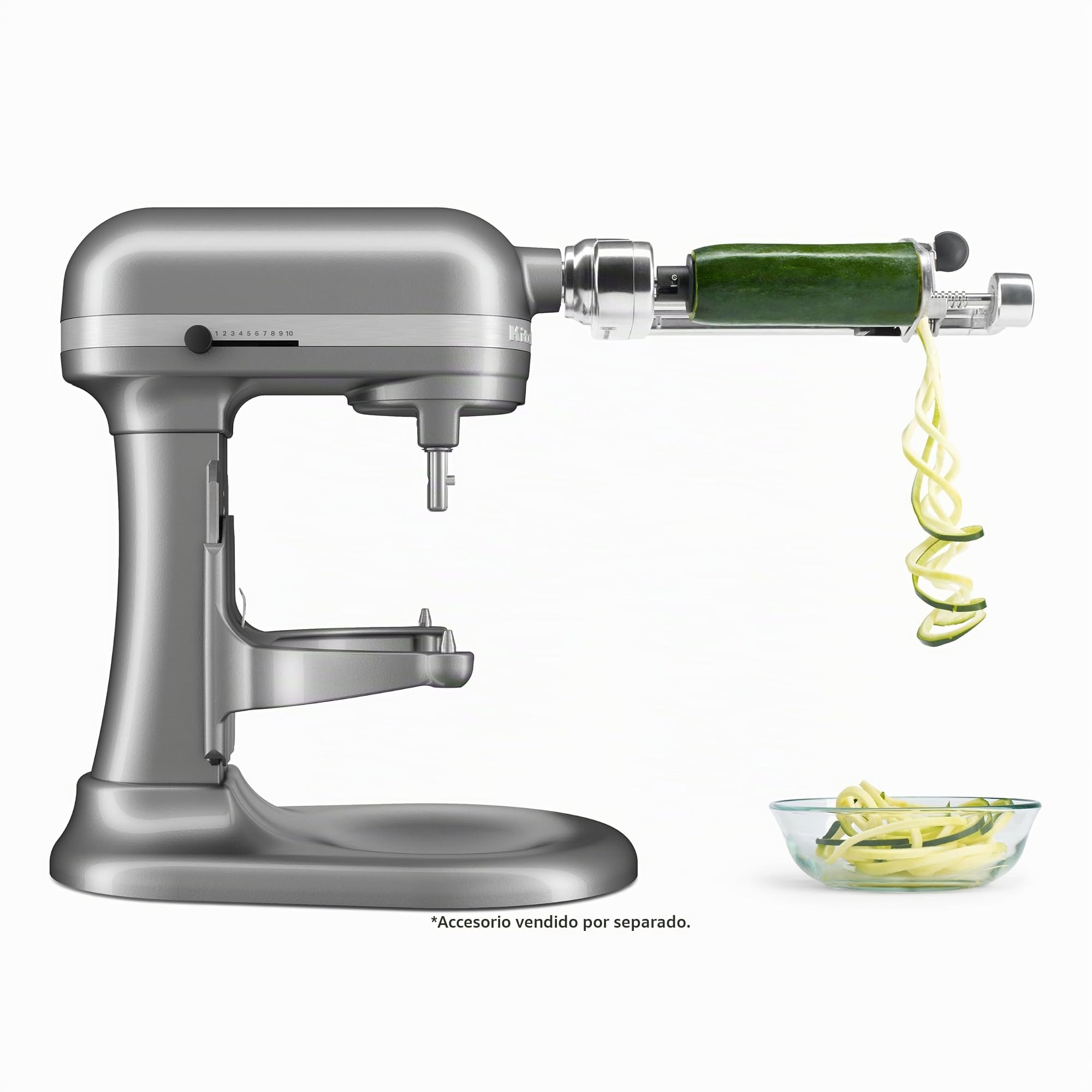 KitchenAid Batidora Amasadora Bowl-Lift 5.2L Heavy Duty, Cuerpo y Engranajes Metálicos, 11 Velocidades, Flex Edge, 67 Puntos de Contacto, Contour Silver